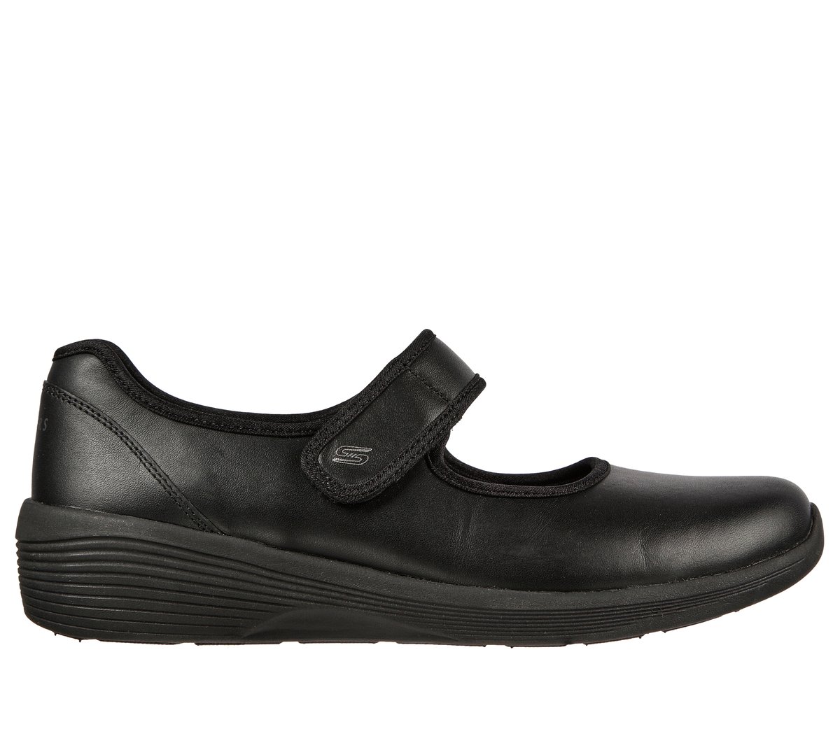 Skechers Women's Arya - One Moment Shoes In Black, Size 6.5 | Leather