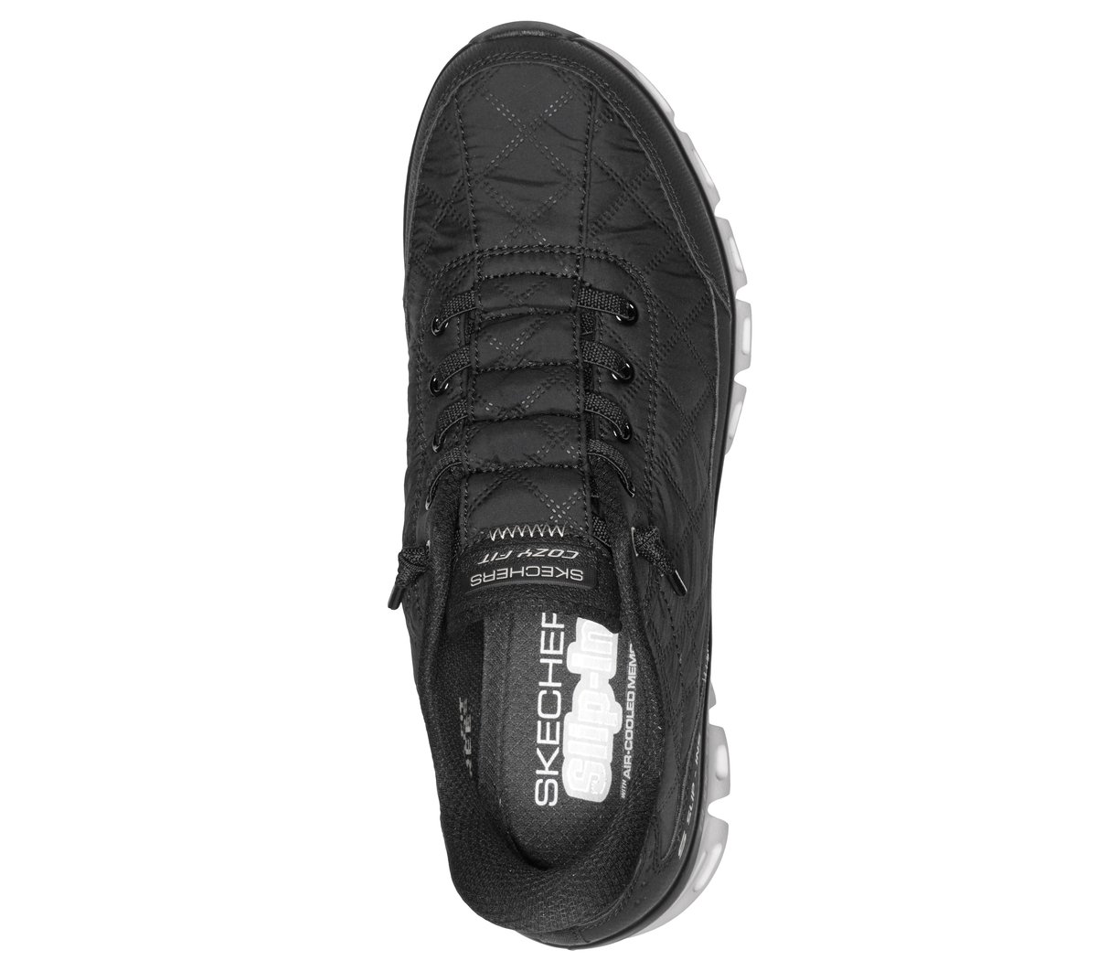 Skechers Slip-ins: Glide-Step - Cozy Fit At Ease Chaussures Moyen Width en Noir/Beige, Lavable en machine