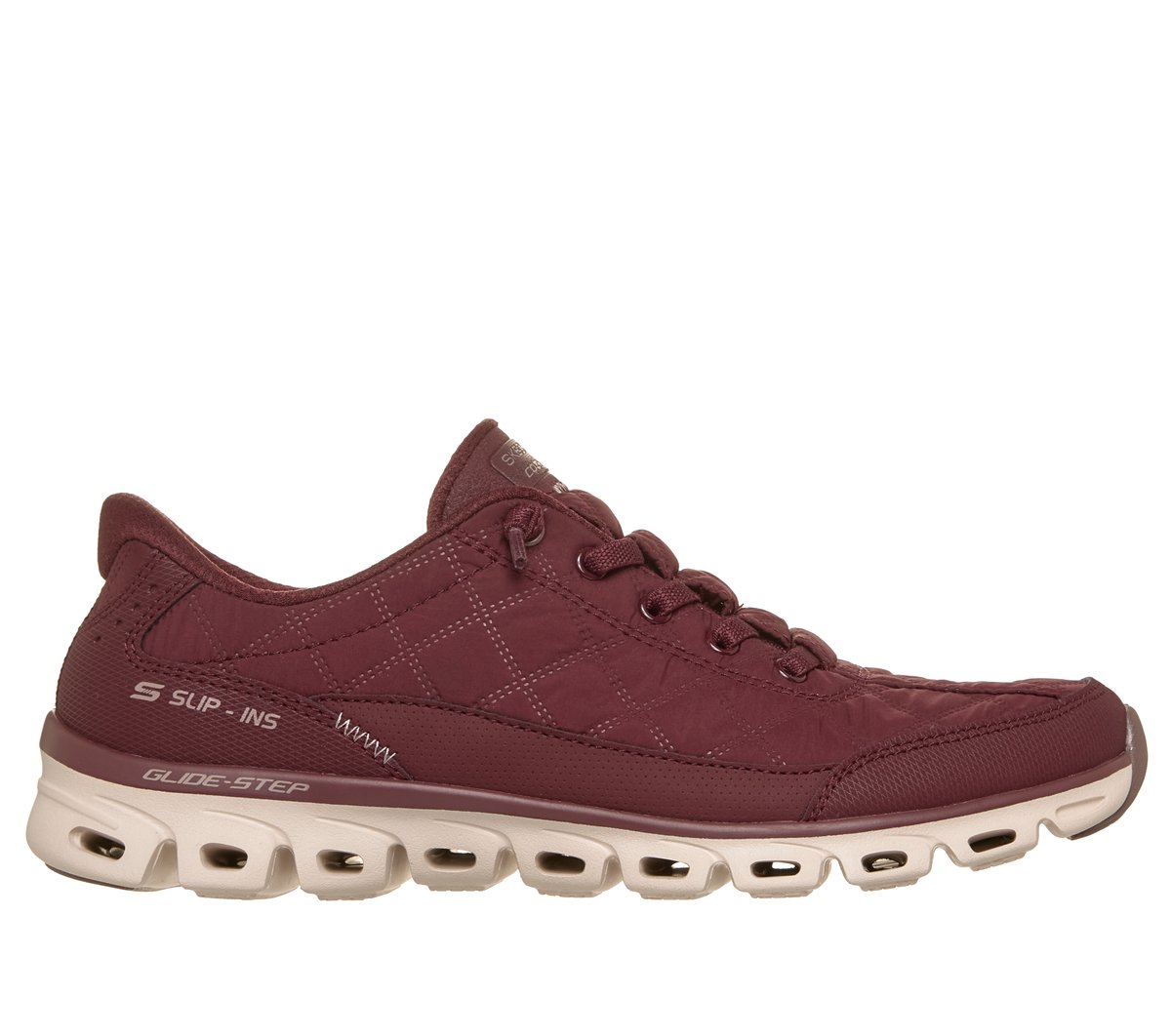 Skechers Skechers Women's Slip-ins: Glide-Step - Cosy Fit At Ease Sneaker in Burgundy, Size 7 | Textile/Synthetic/Metal, Machine Washable