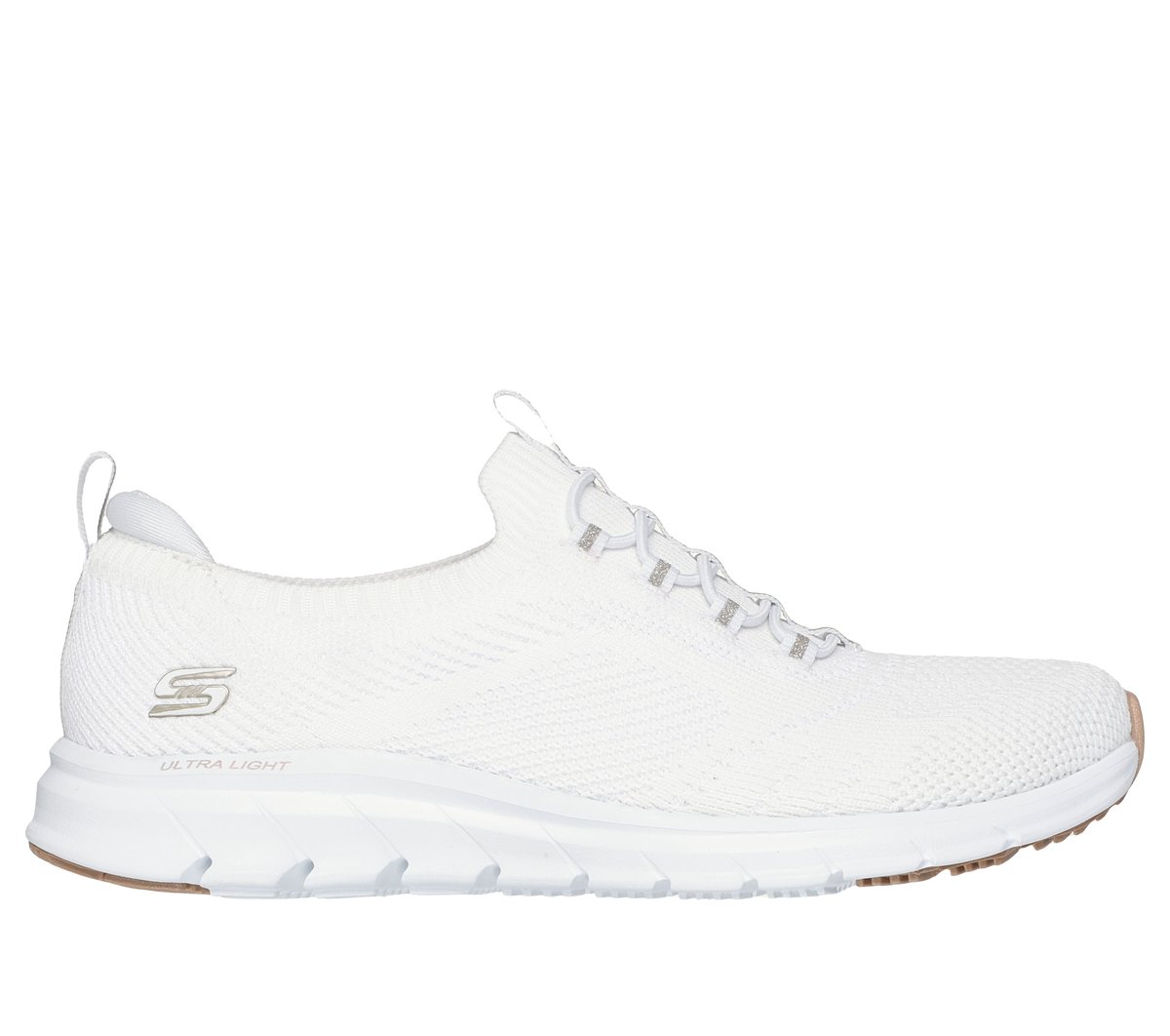Skechers Pure Flex - Poised en Blanco/Oro, talla 35, Vegan