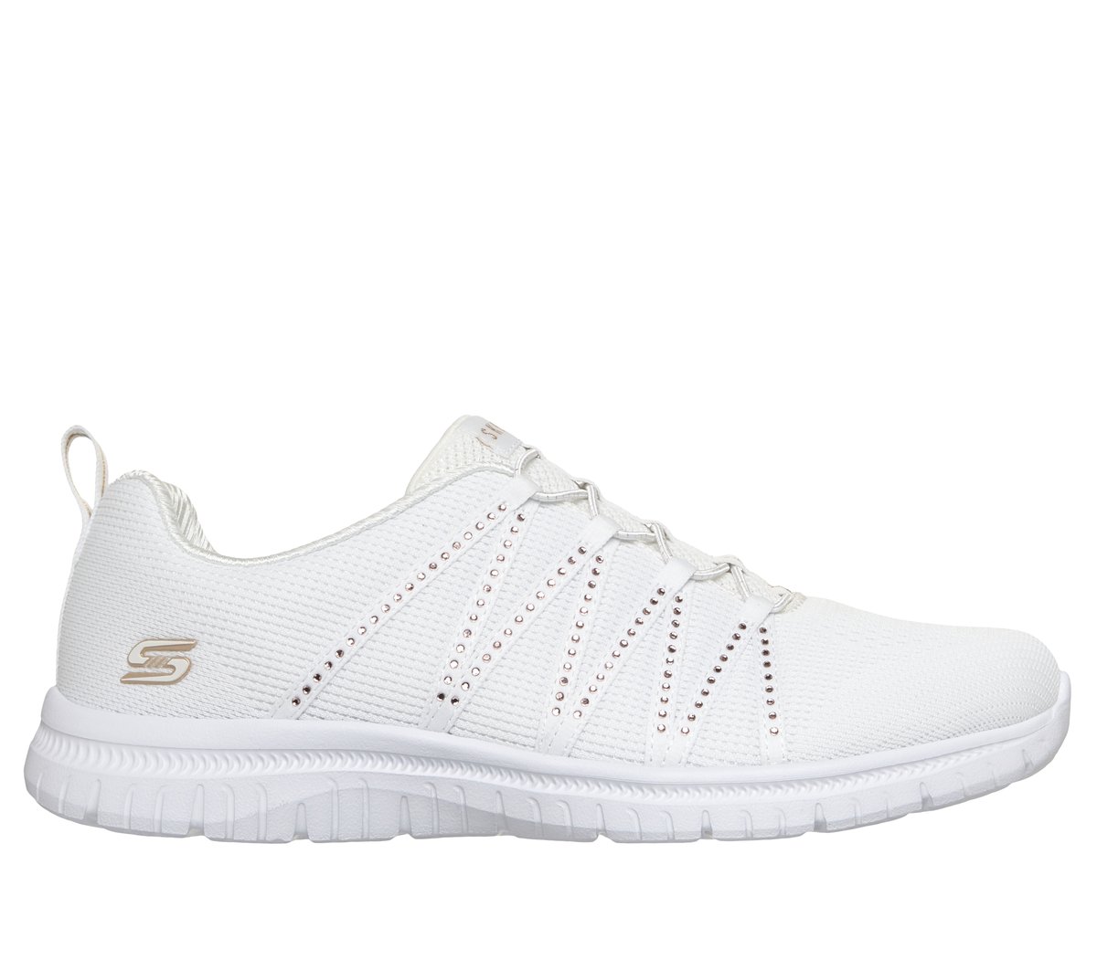 Skechers Virtue - She Sparkles en Blanco/Oro, talla 35, Vegan