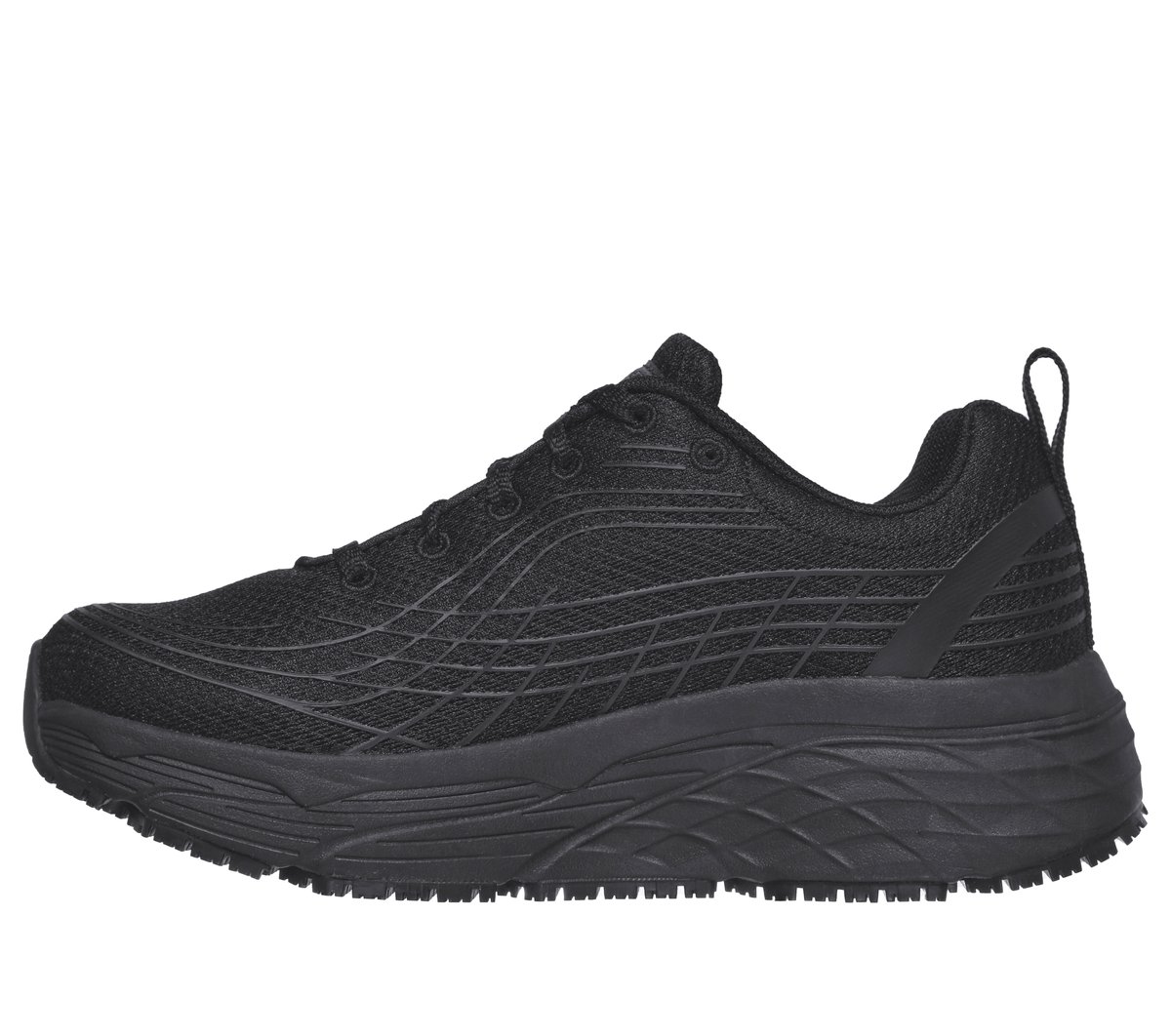 Work Slip-Resistant Relaxed Fit: Max Cushioning Elite — BLACK