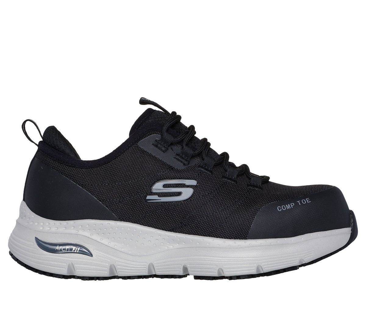 Skechers Work Slip-Resistant: Arch Fit - Ebinal en Negro/Gris, talla 35