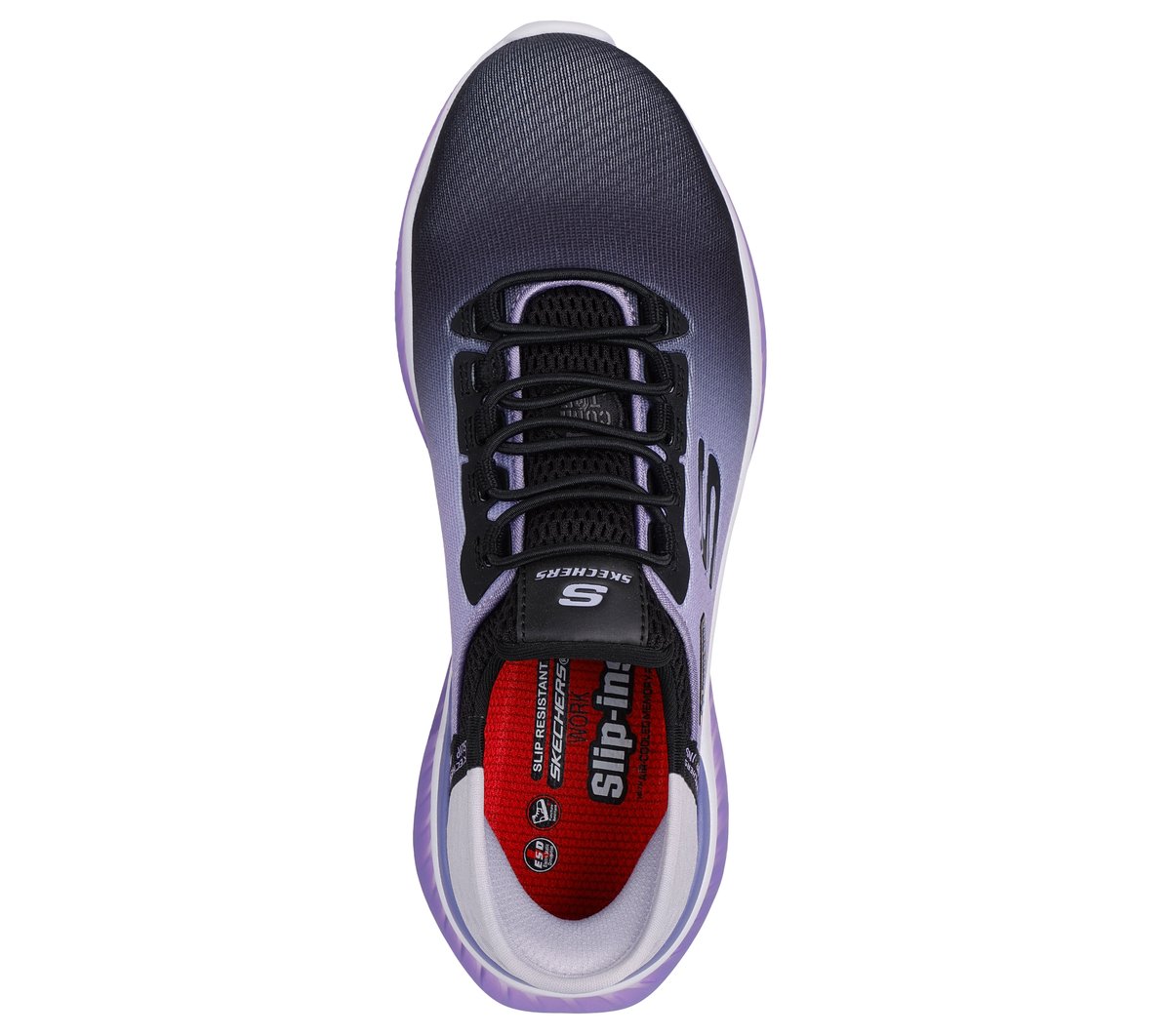 Skechers Slip-ins Work: Tilido - Ombray Chaussures Moyen Width en Noir/Violet