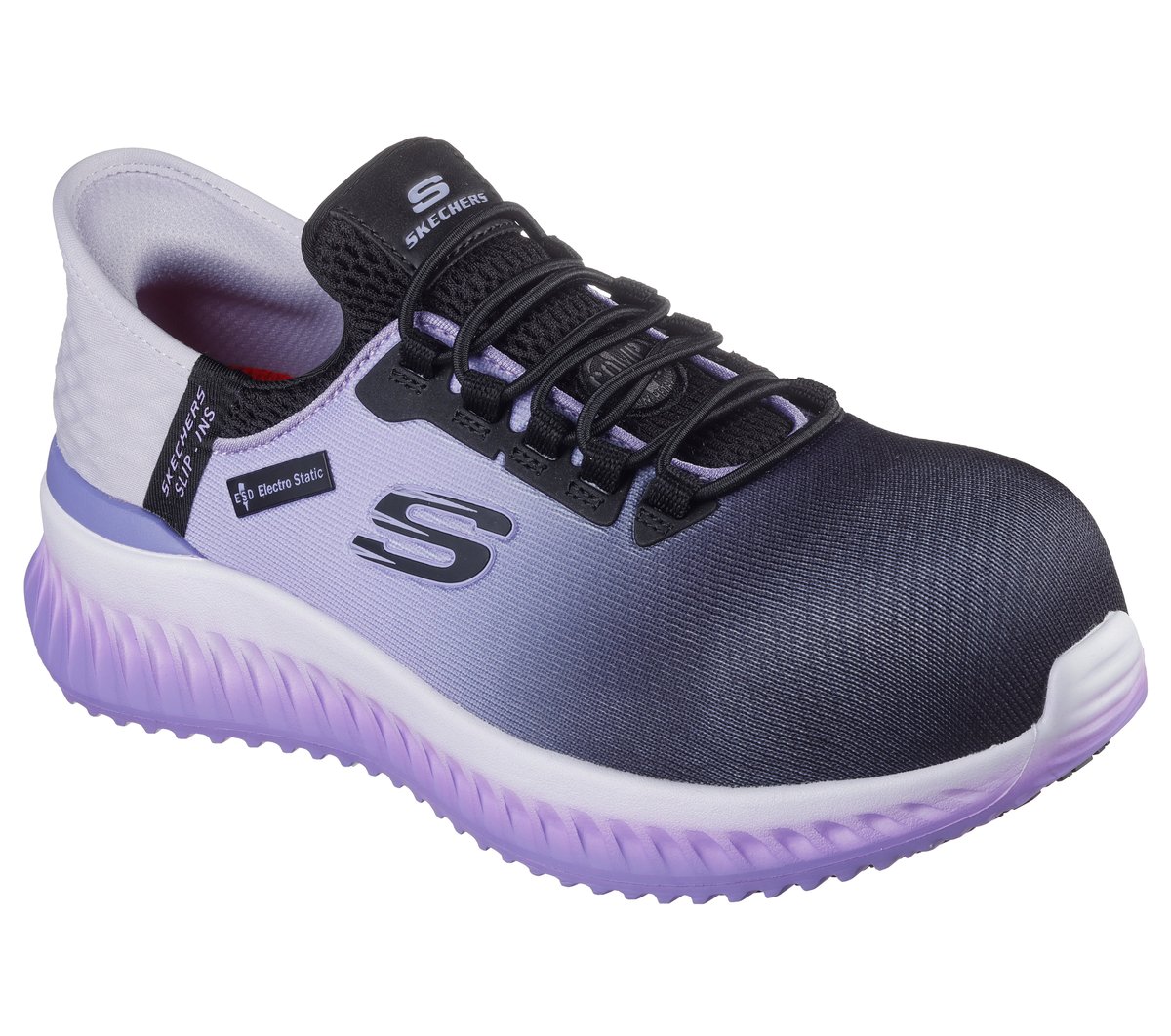 Skechers Slip-ins Work: Tilido - Ombray Chaussures Moyen Width en Noir/Violet
