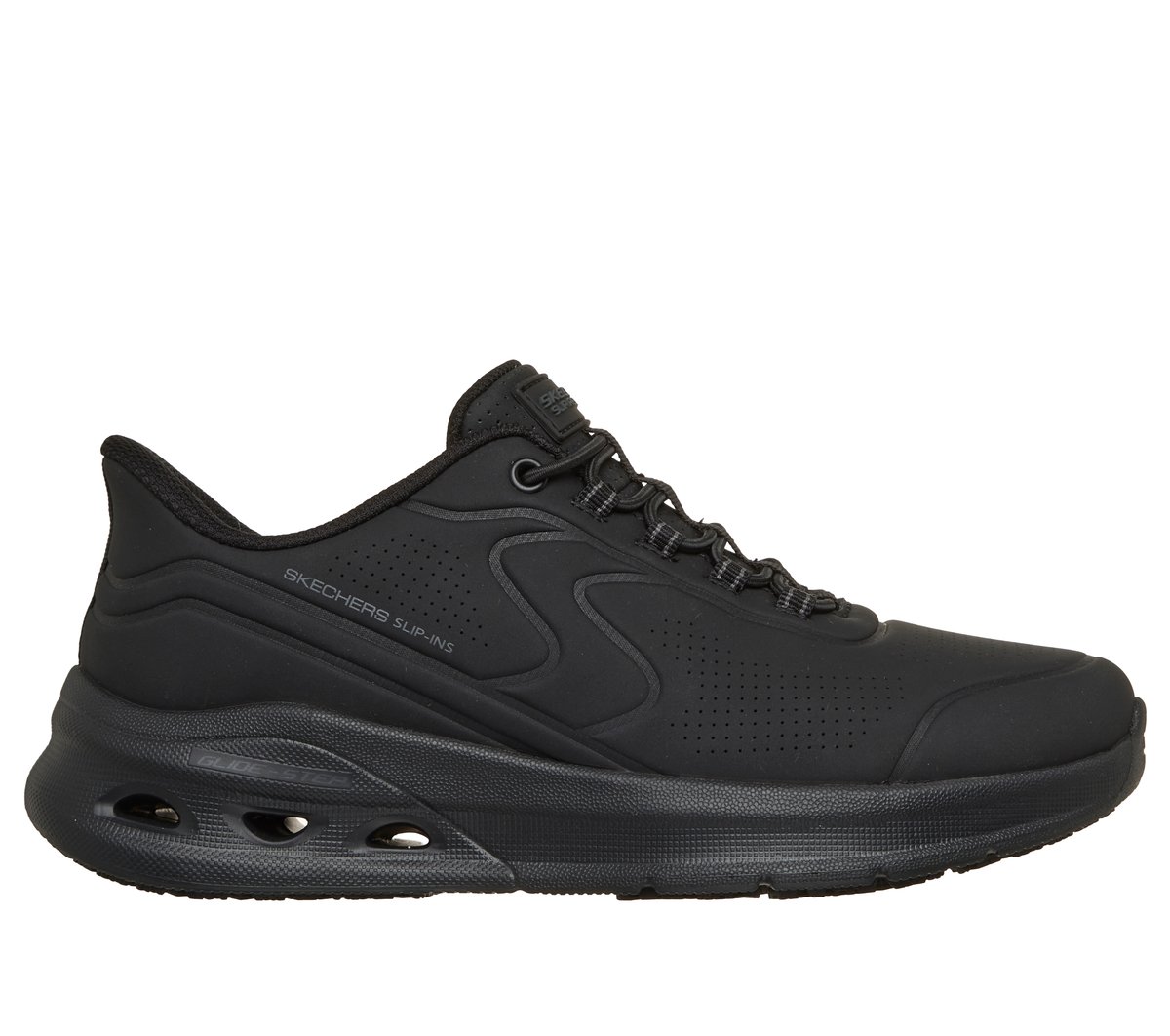 Skechers Women's Slip-ins Work Slip-resistant Relaxed Fit: Arc Waves 2.0 Sneaker In Black