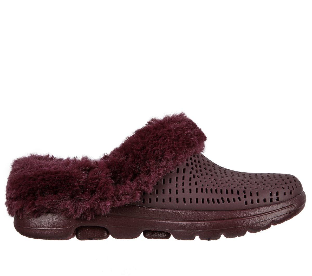 Skechers Women's Foamies: Go Walk 5 - Cosy Embrace Shoes In Burgundy, Size 7 | Textile/Synthetic, Vegan, Machine Washable