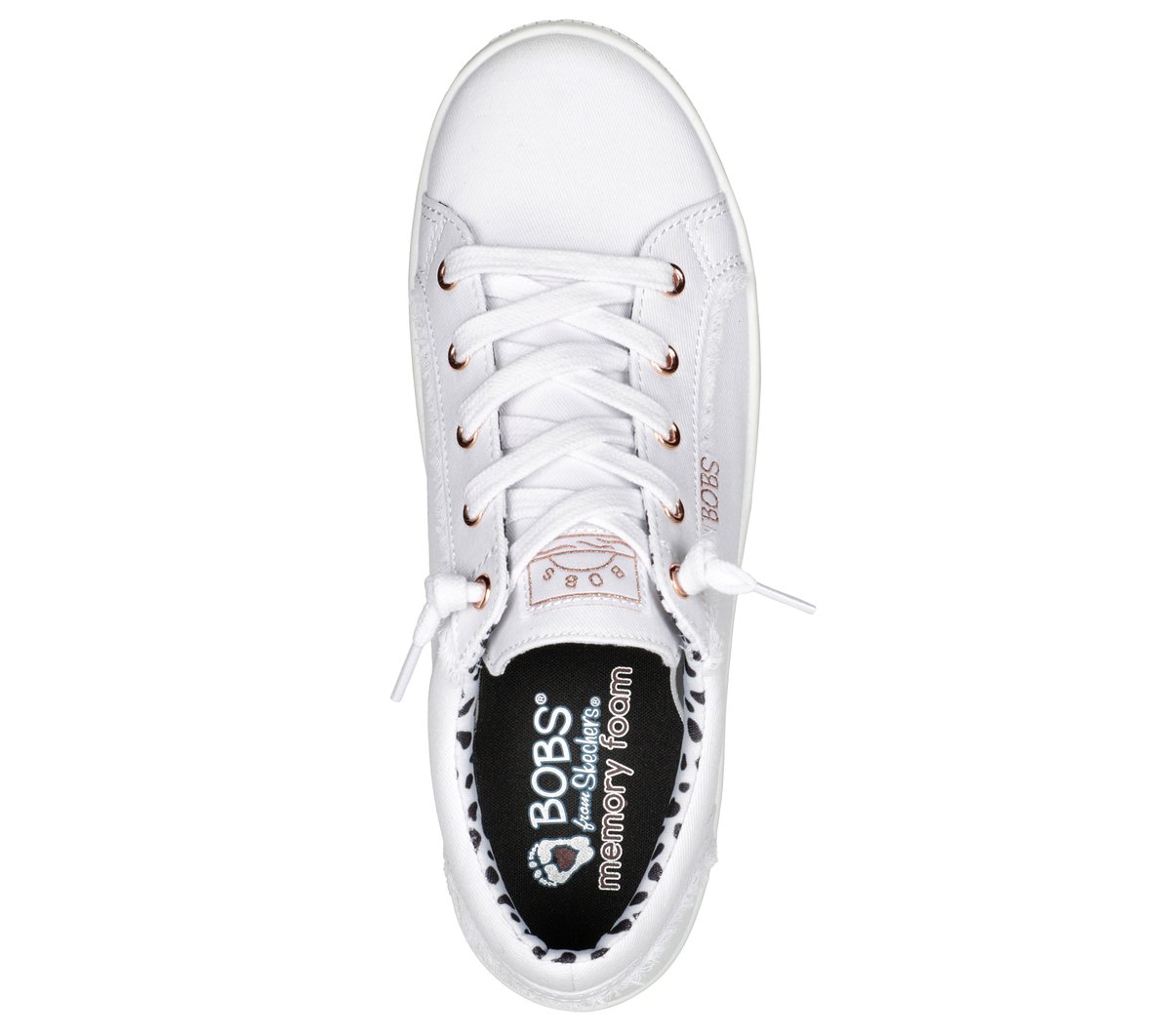 Bobs Clearance Bobs Shoes With Rhinestones Buy SKECHERS Womens Bobs Extra Cute Canvas Trainers White main image 1