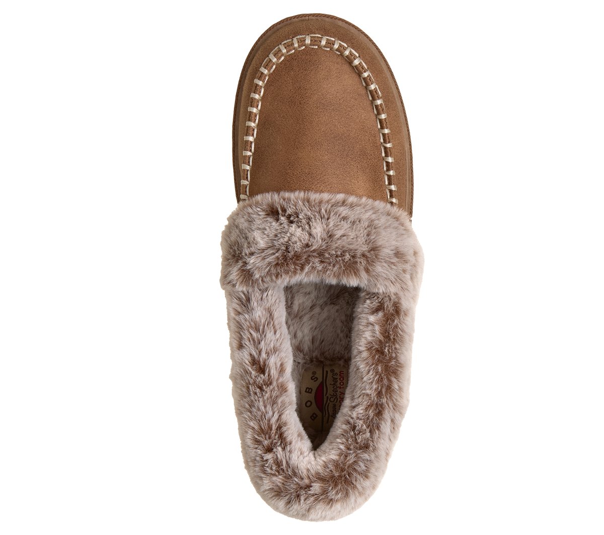 Skechers BOBS Cozy Kiss - Snug Stitch Chaussures Moyen Width en Châtaigne, Vegan