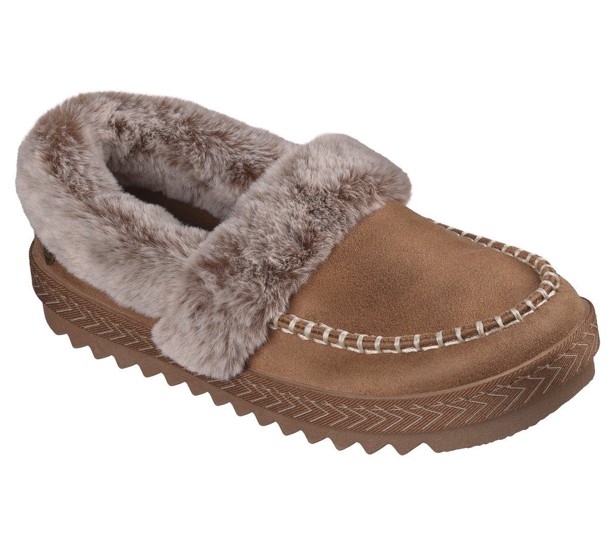 Skechers BOBS Cozy Kiss - Snug Stitch Chaussures Moyen Width en Châtaigne, Vegan