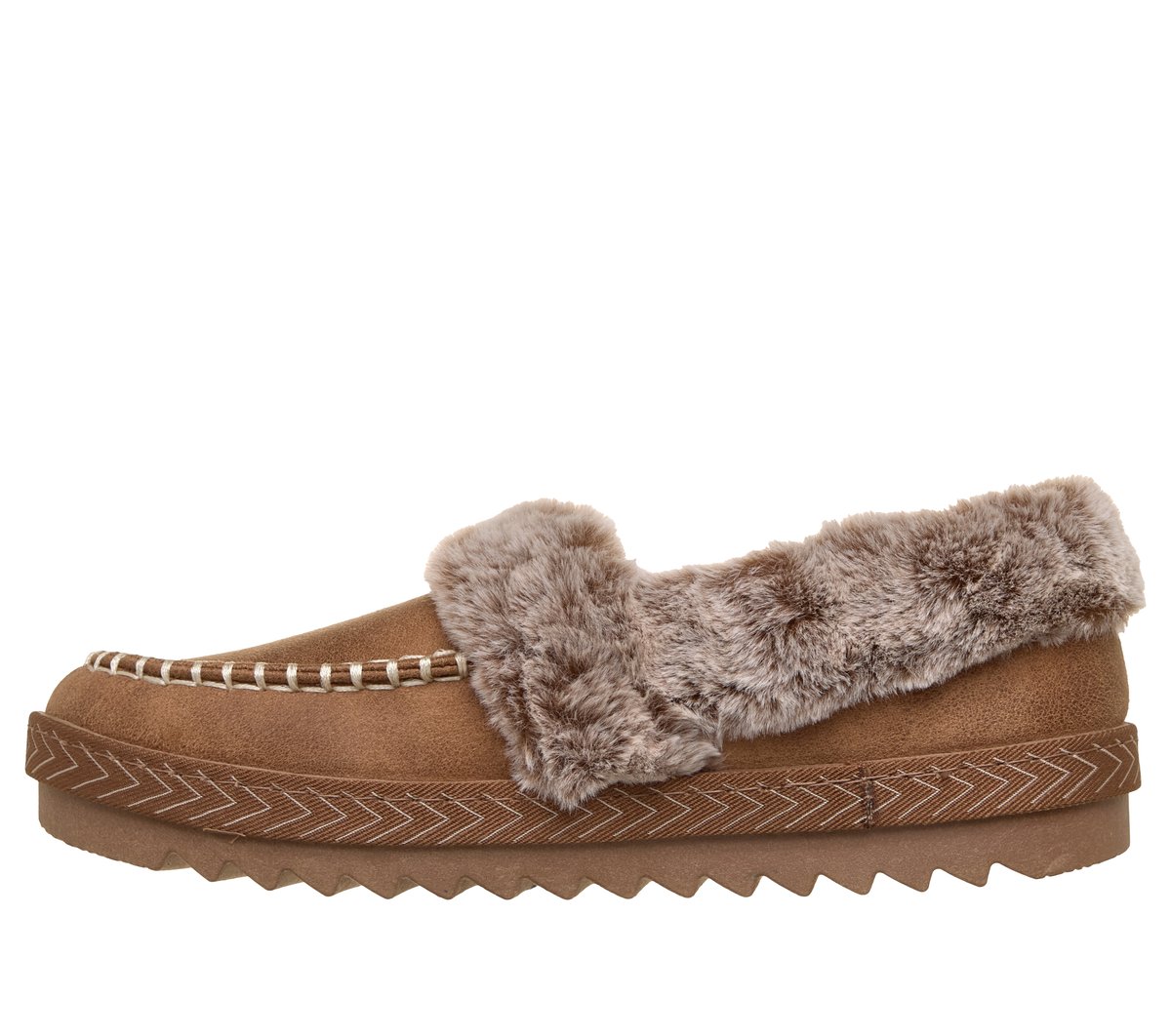 Skechers BOBS Cozy Kiss - Snug Stitch Chaussures Moyen Width en Châtaigne, Vegan