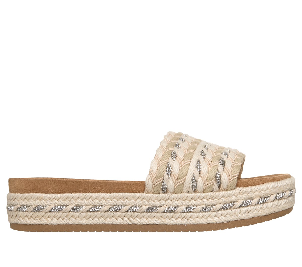 Skechers Donna Bobs Misty Kiss - Island Peace Sandali In Naturale, Taglia 35.5, Vegan