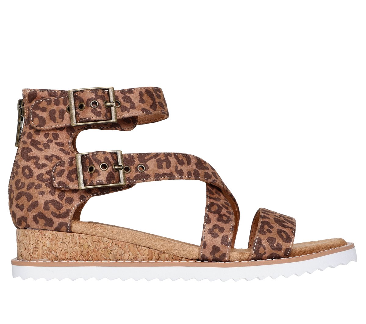 Skechers BOBS Desert Kiss - Golden Dahlia en Leopard, talla 36, Vegan