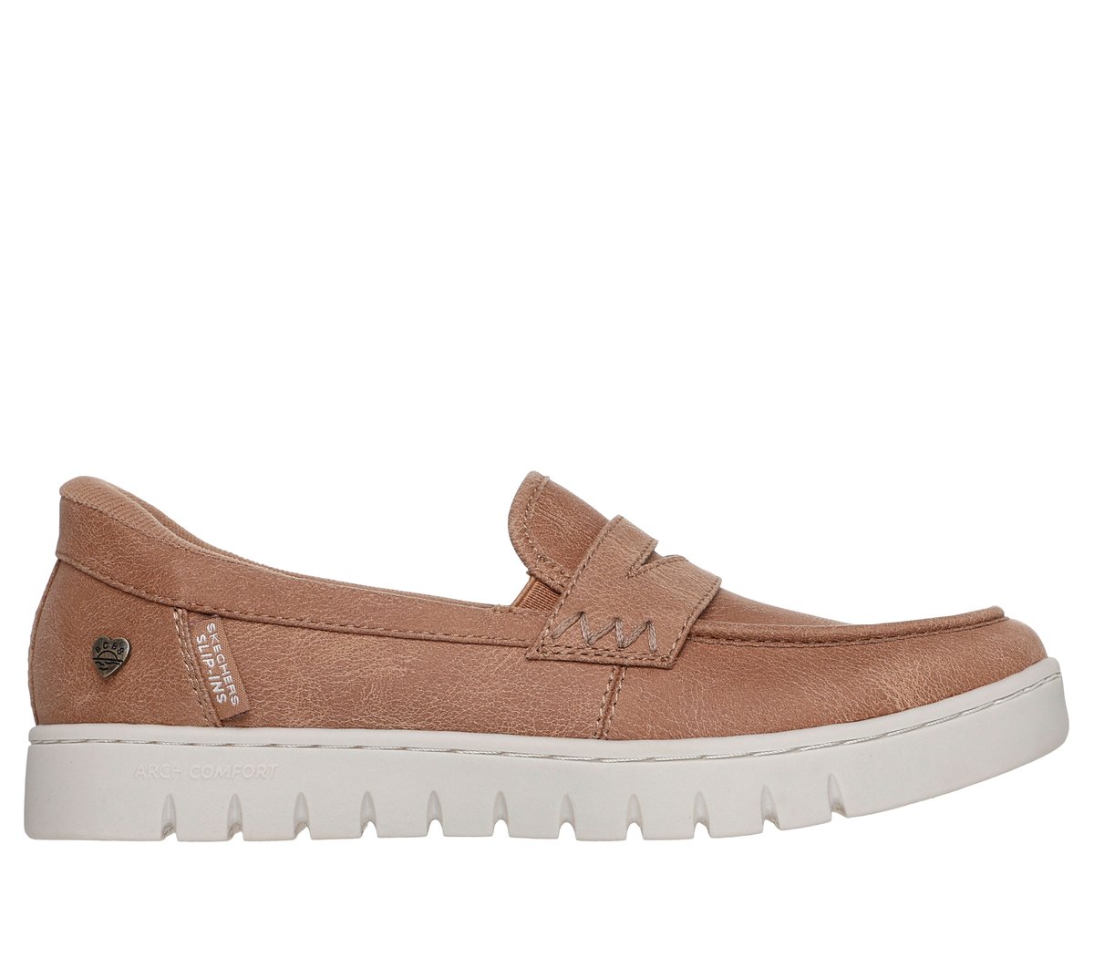 Skechers Women's Tan Slip-Ins: Bobs Arch Comfort Sunfest Shoes In Size 4.5 | Textile/Metal, Vegan, Machine Washable
