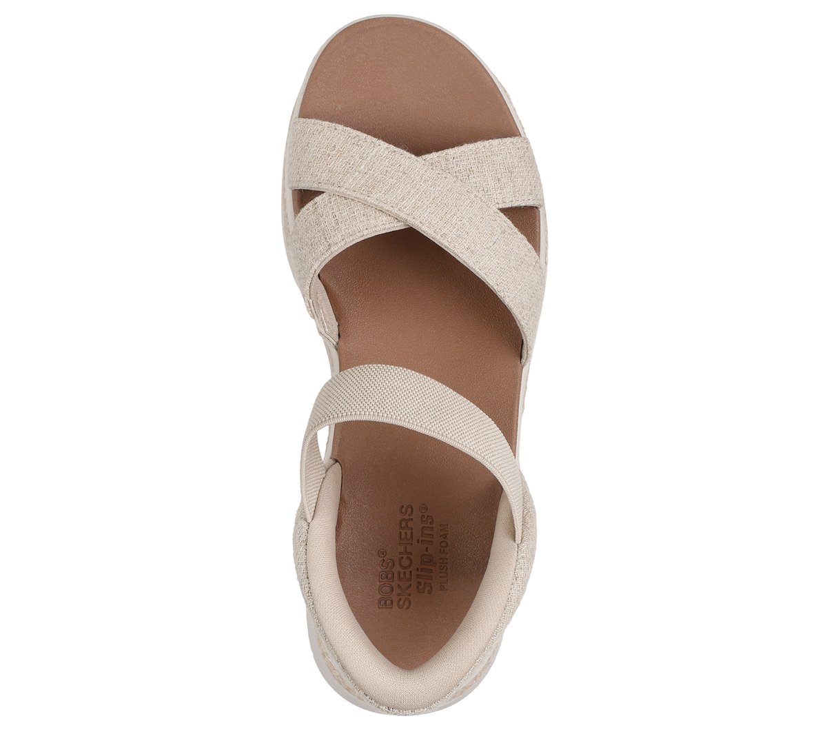 Skechers Donna Slip-Ins: Bobs Sun Ray - Bright Take Sandali In Naturale, Taglia 37, Vegan, Lavabile In Lavatrice - 2