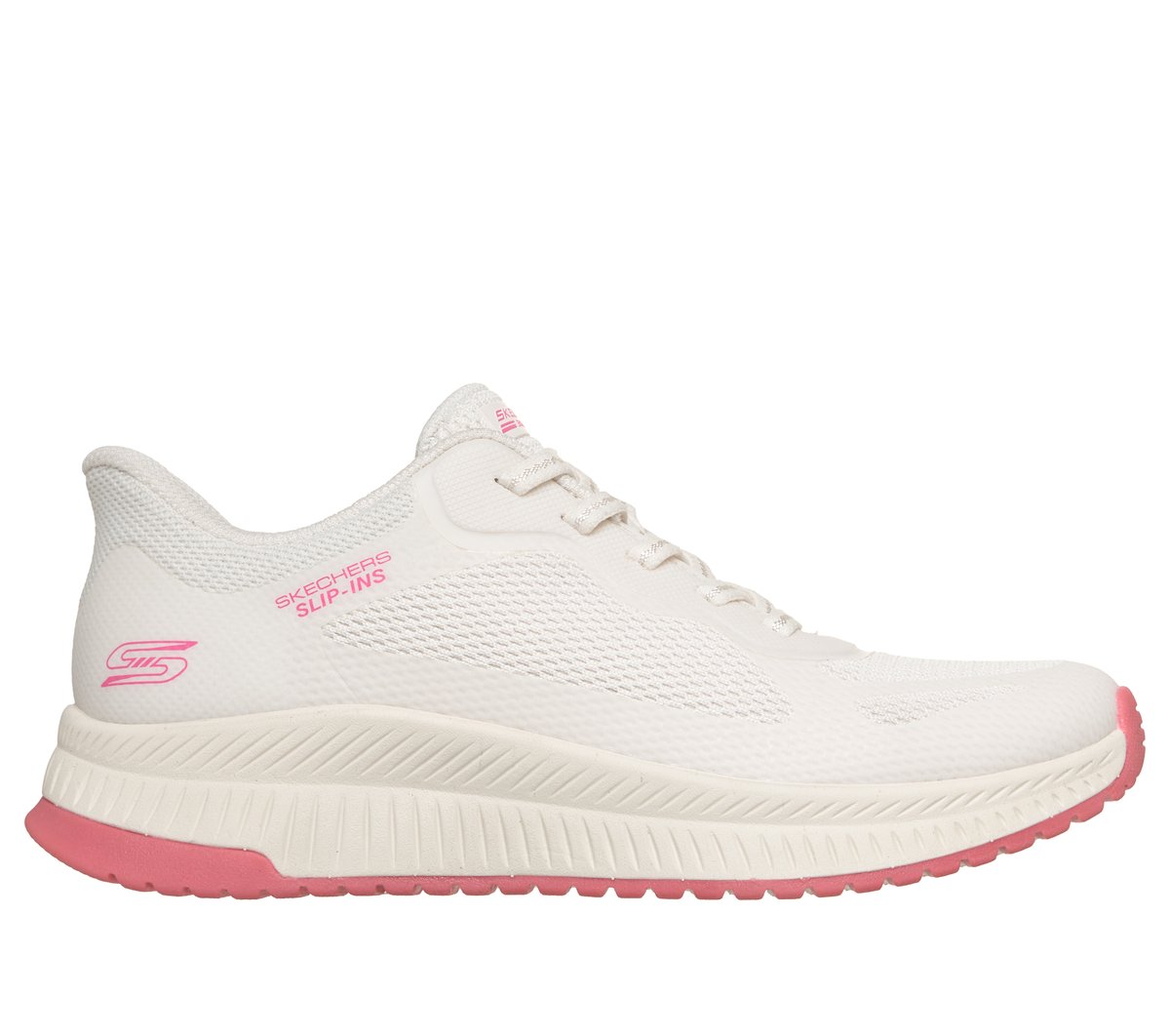 Skechers Slip-ins: BOBS Squad 4 - Staple Look en Blanco/Rosa, talla 40