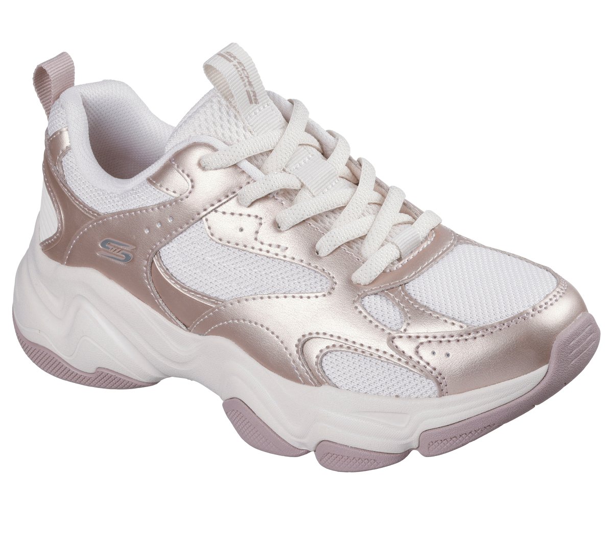 Skechers BOBS Sport Diego Chaussures Moyen Width en Or Rose, Lavable en machine