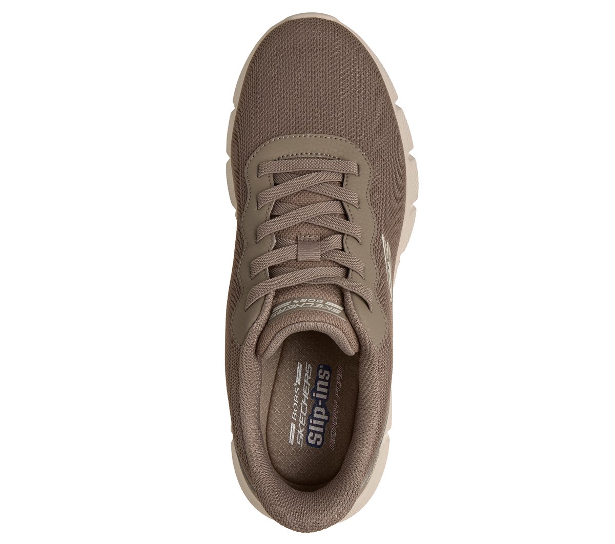 Skechers Slip-ins: BOBS Sport B Flex - Glacial Edge Chaussures Moyen Width en Taupe Foncé, Vegan, Lavable en machine
