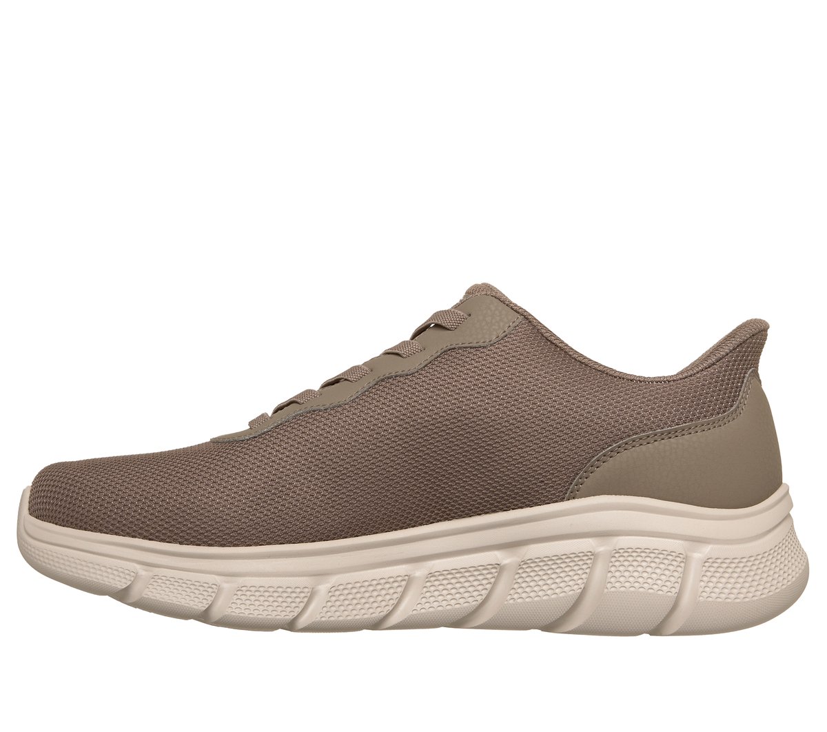 Skechers Slip-ins: BOBS Sport B Flex - Glacial Edge Chaussures Moyen Width en Taupe Foncé, Vegan, Lavable en machine