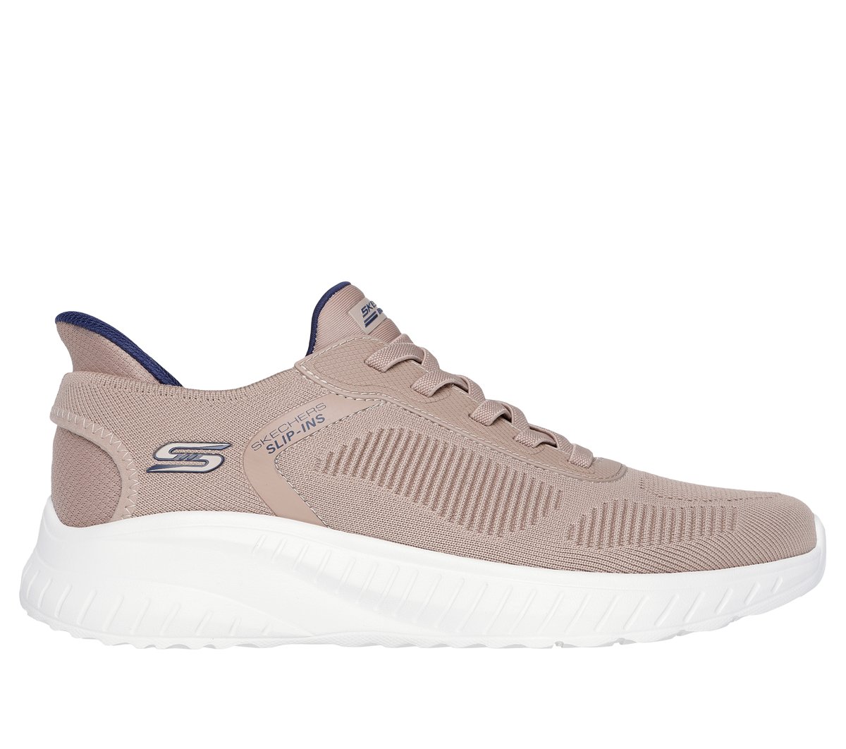 Skechers Slip-ins: BOBS Sport Squad Chaos - Solid Step en Taupe, talla 44, Vegan