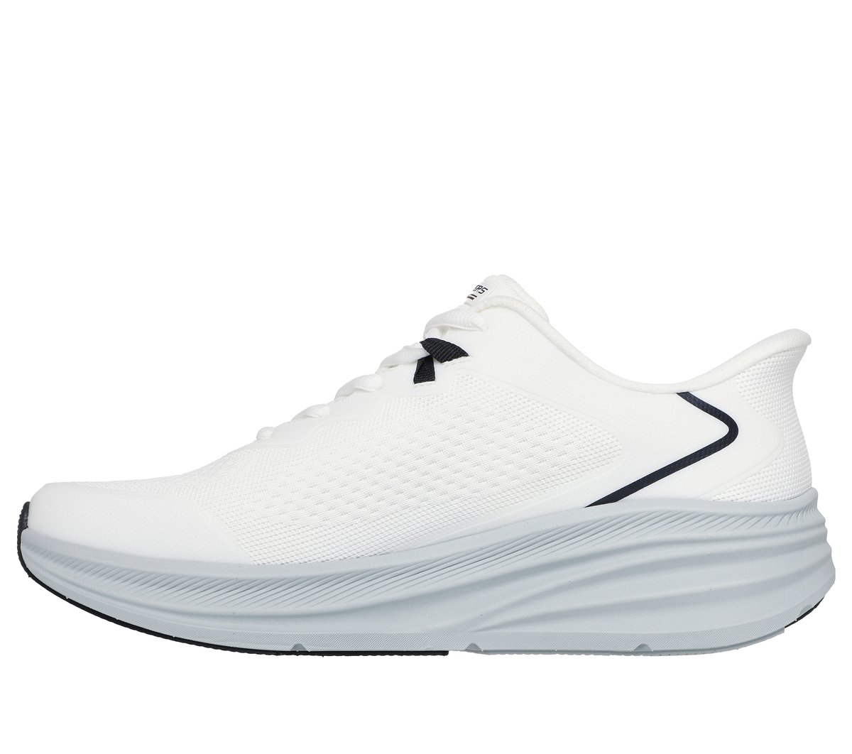 Skechers Slip-ins: BOBS Skillz Chaussures Moyen Width en Blanc/Gris, Lavable en machine