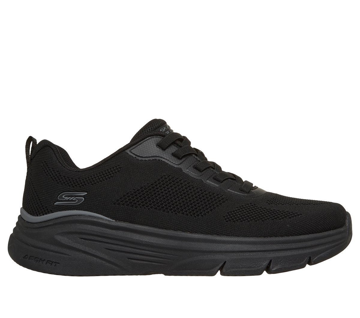 Skechers Skechers Men's BOBS Sport Arch Fit Elev8 Sneaker in Black, Size 10 | Textile/Synthetic, Machine Washable