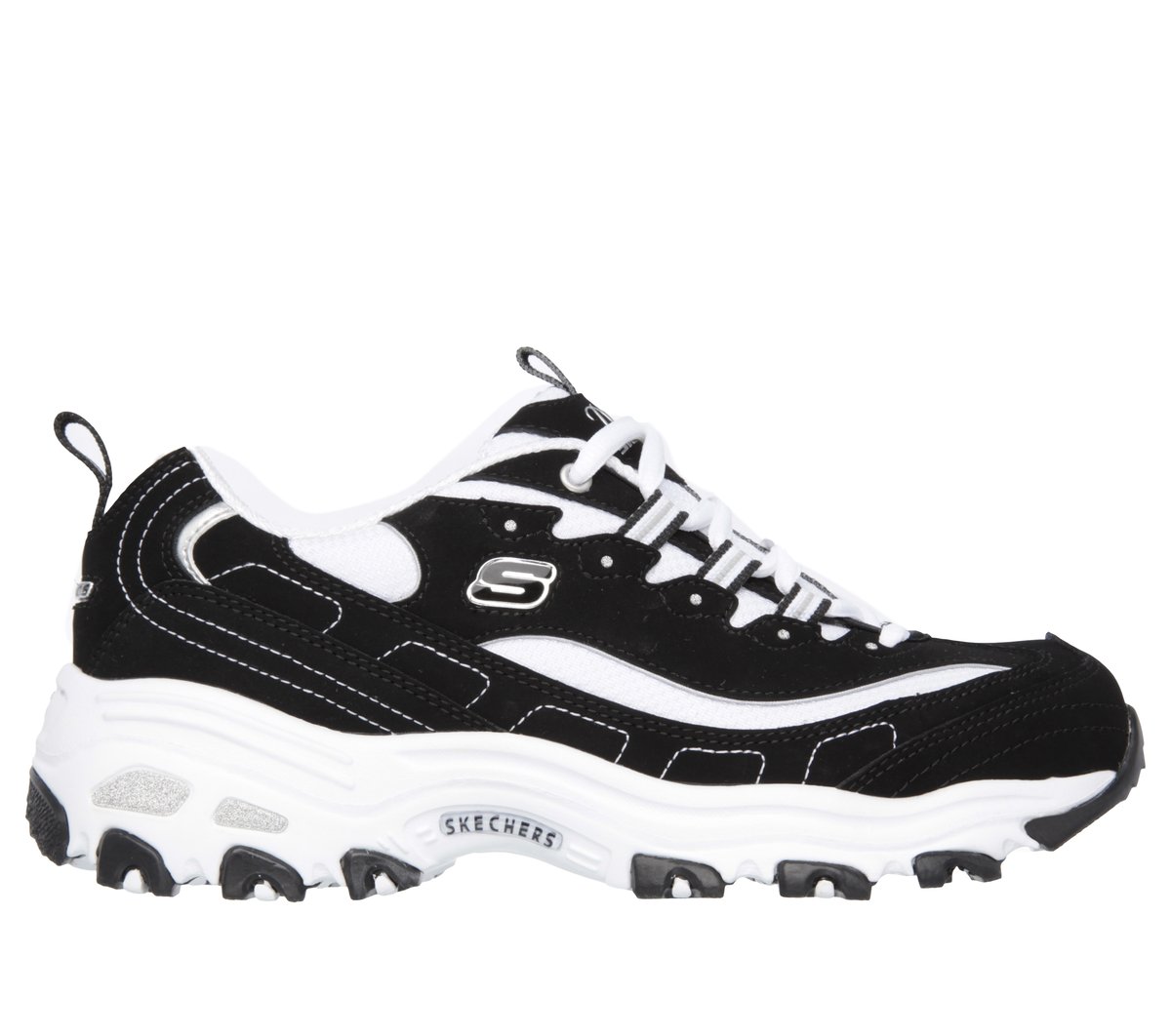 Skechers D'Lites - Biggest Fan en Negro/Blanca, talla 42