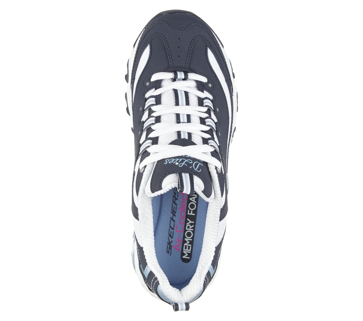 Skechers D'Lites - Biggest Fan Chaussures Moyen Width en Bleu Marine/Blanc