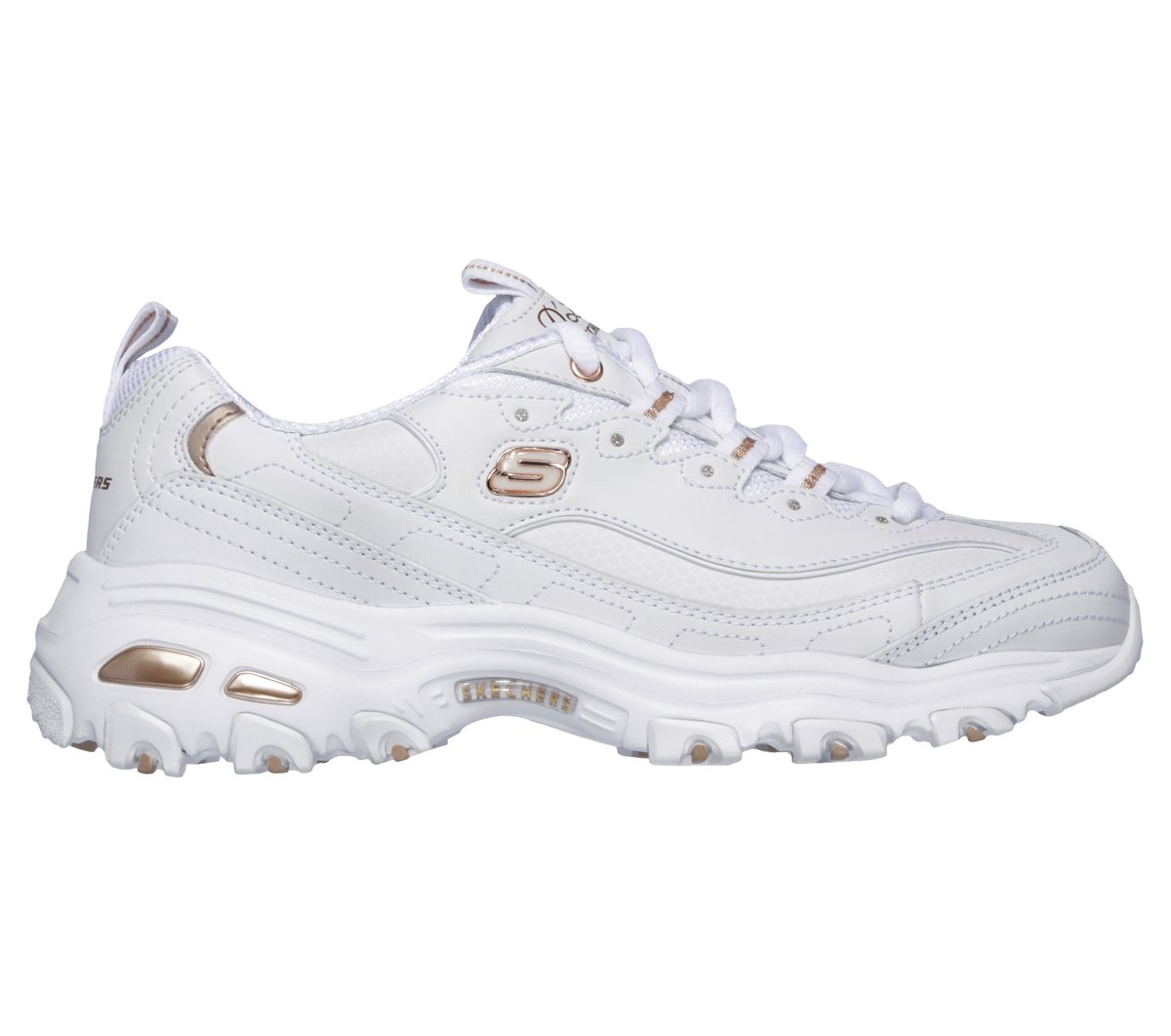Skechers D'Lites - Fresh Start en White Rose Gold, talla 38