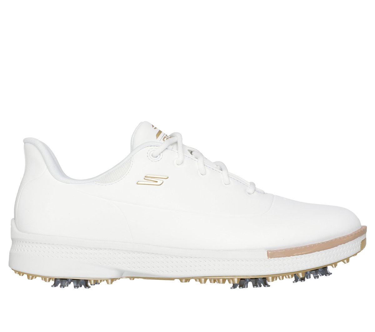 Skechers Waterproof: GO GOLF Jasmine 2 en Blanco/Oro, talla 36