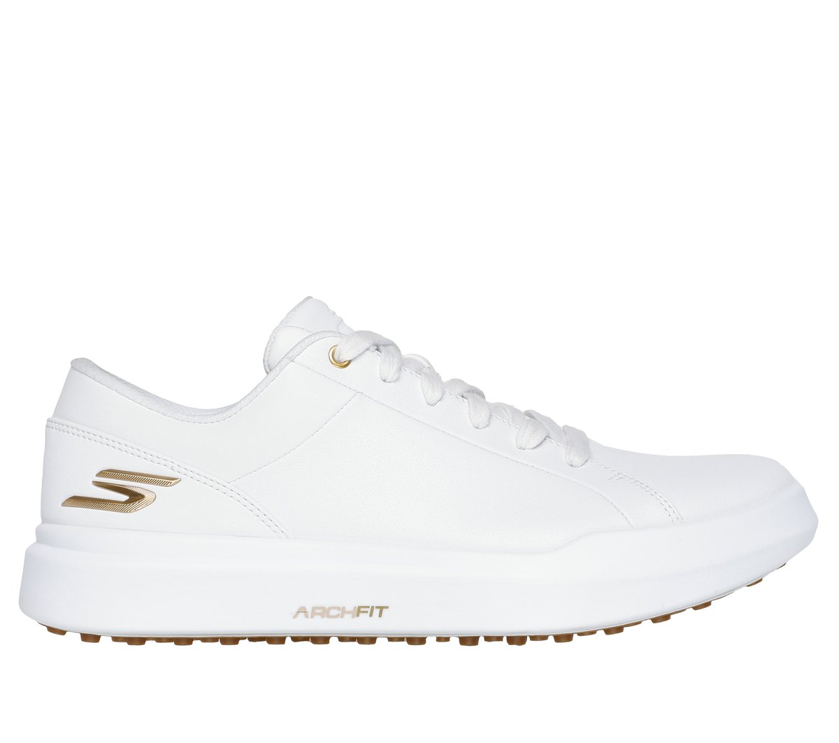 Skechers Relaxed Fit: GO GOLF Drive 6 en Blanco/Oro, talla 36