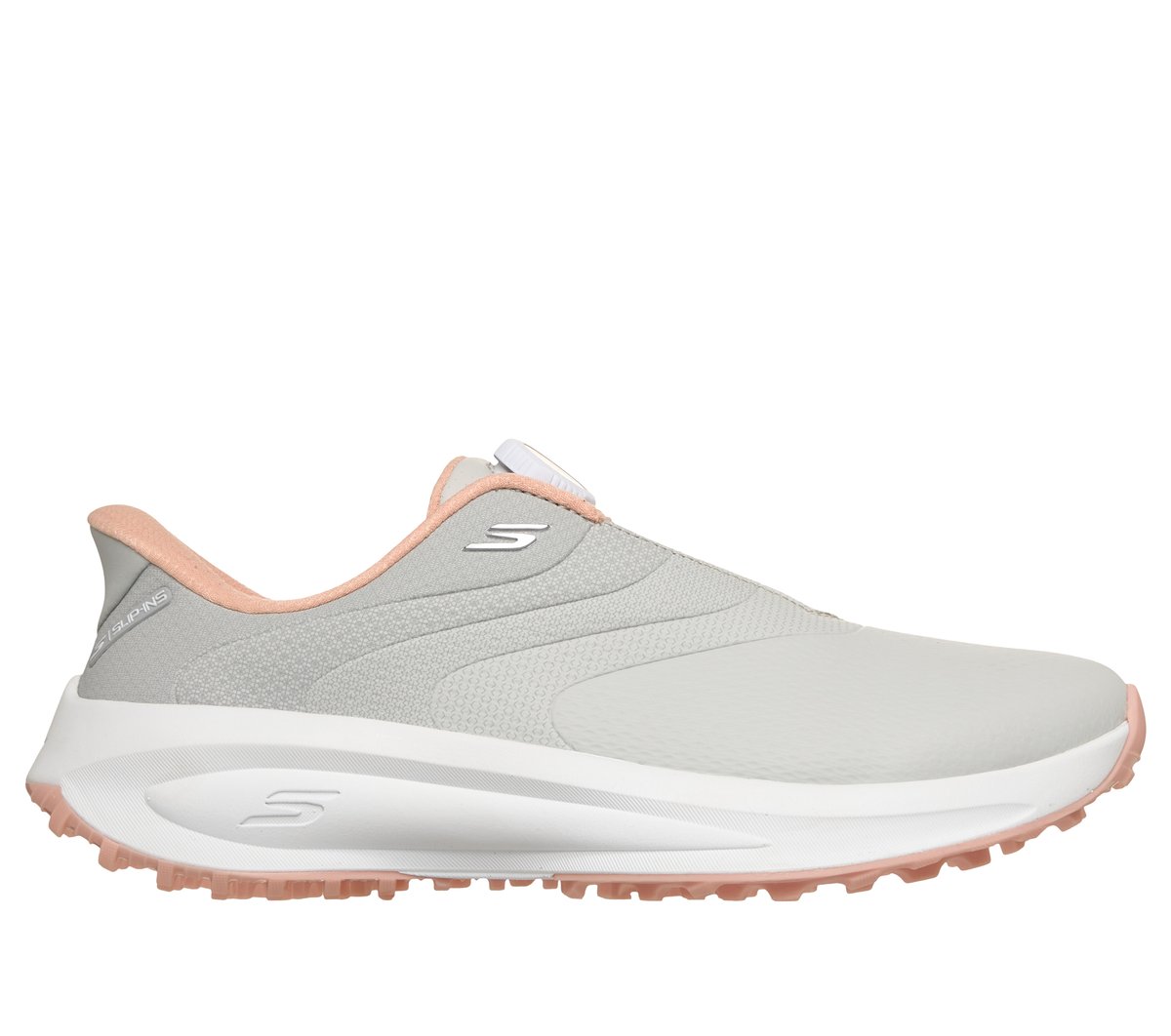 Skechers Slip-ins Waterproof: Flow SI - Twist-Fit en Gris Claro/Rosa, talla 39