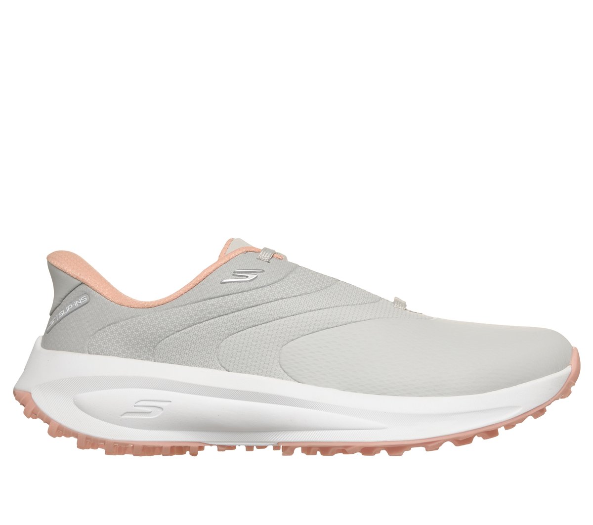 Skechers Slip-ins Waterproof: GO GOLF Flow SI en Gris Claro/Rosa, talla 36