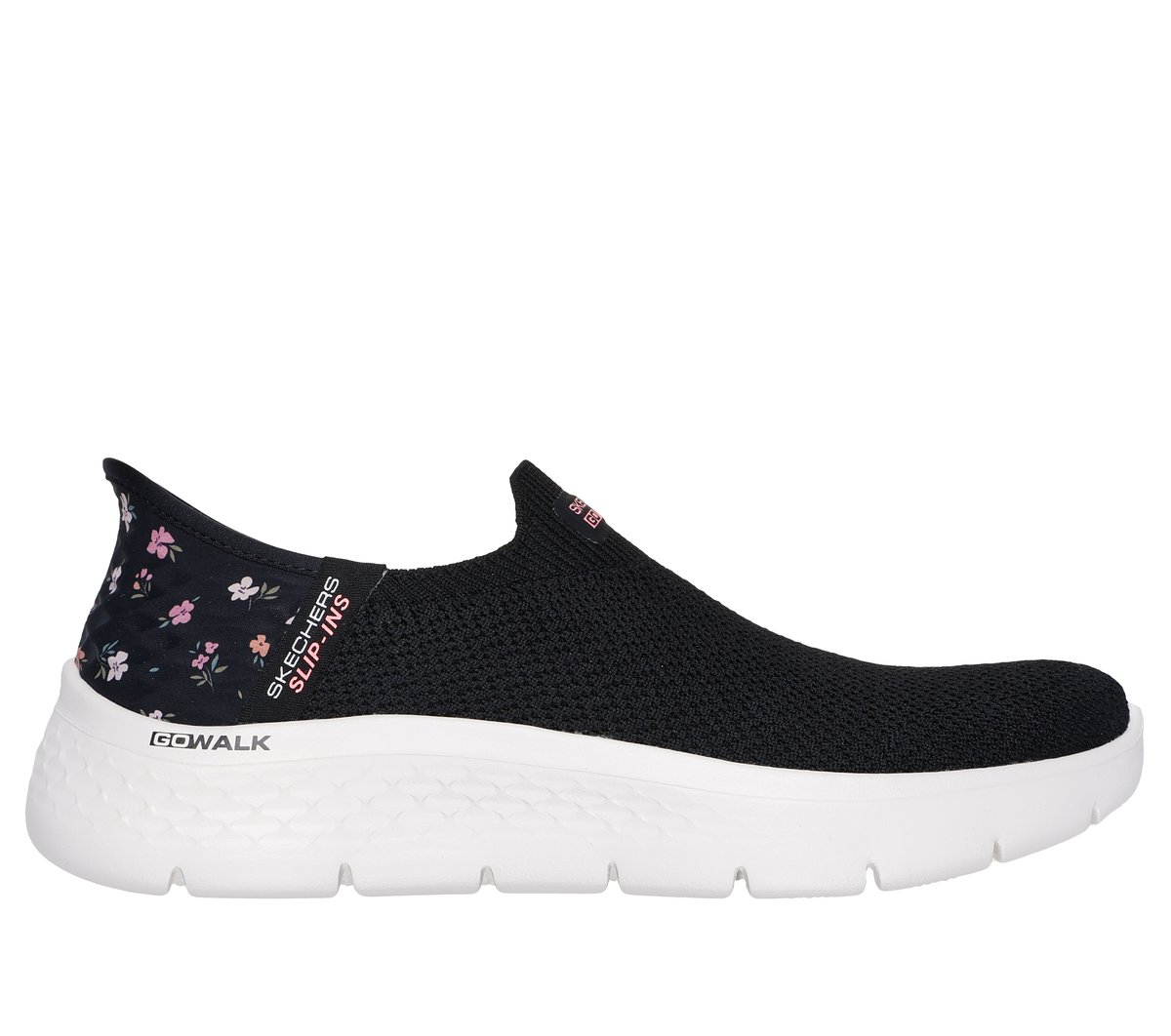 Skechers Skechers Women's Slip-ins: GO WALK Flex - Sunset Rose Slip-On Shoes in Black/Pink, Size 5 | Textile/Synthetic, Vegan, Machine Washable