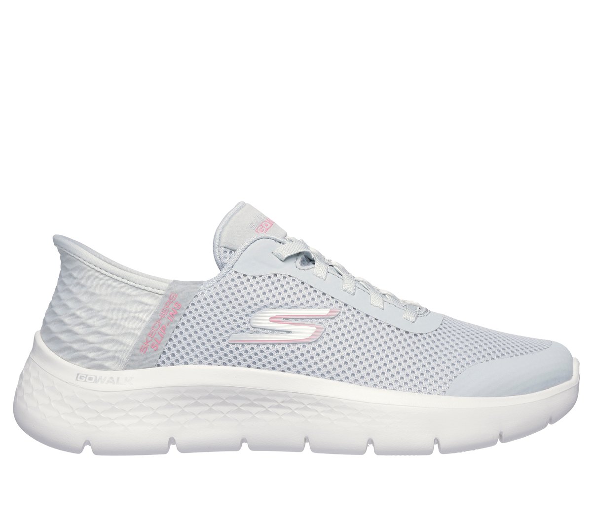 Skechers Slip-ins: GO WALK Flex - Grand Entry en Gris/Rosa, talla 42, Vegan