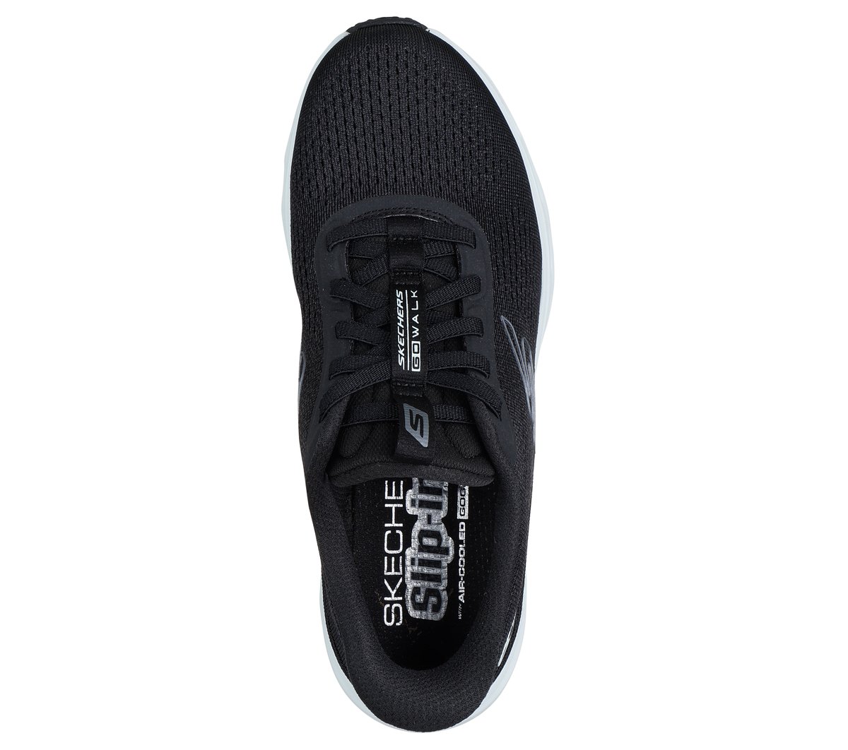 Skechers Slip-ins: GO WALK Glide-Step 2.0 - Nessa Chaussures Moyen Width en Noir/Bleu Clair, Vegan, Lavable en machine