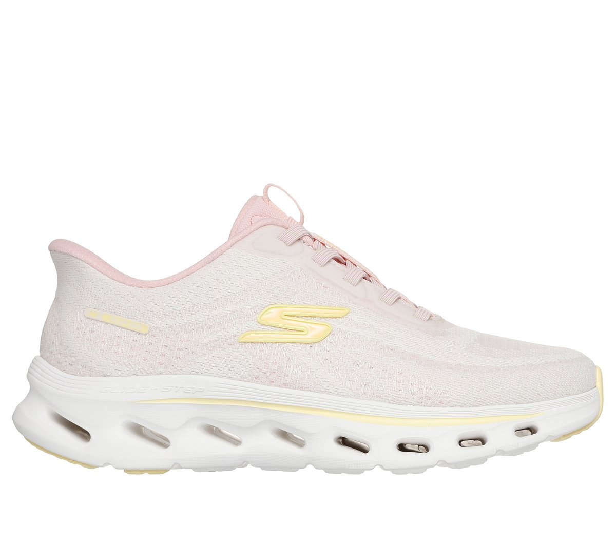 Skechers Slip-ins: GO WALK Glide-Step 2.0 - Maria en Natural/Rosa, talla 40, Vegan
