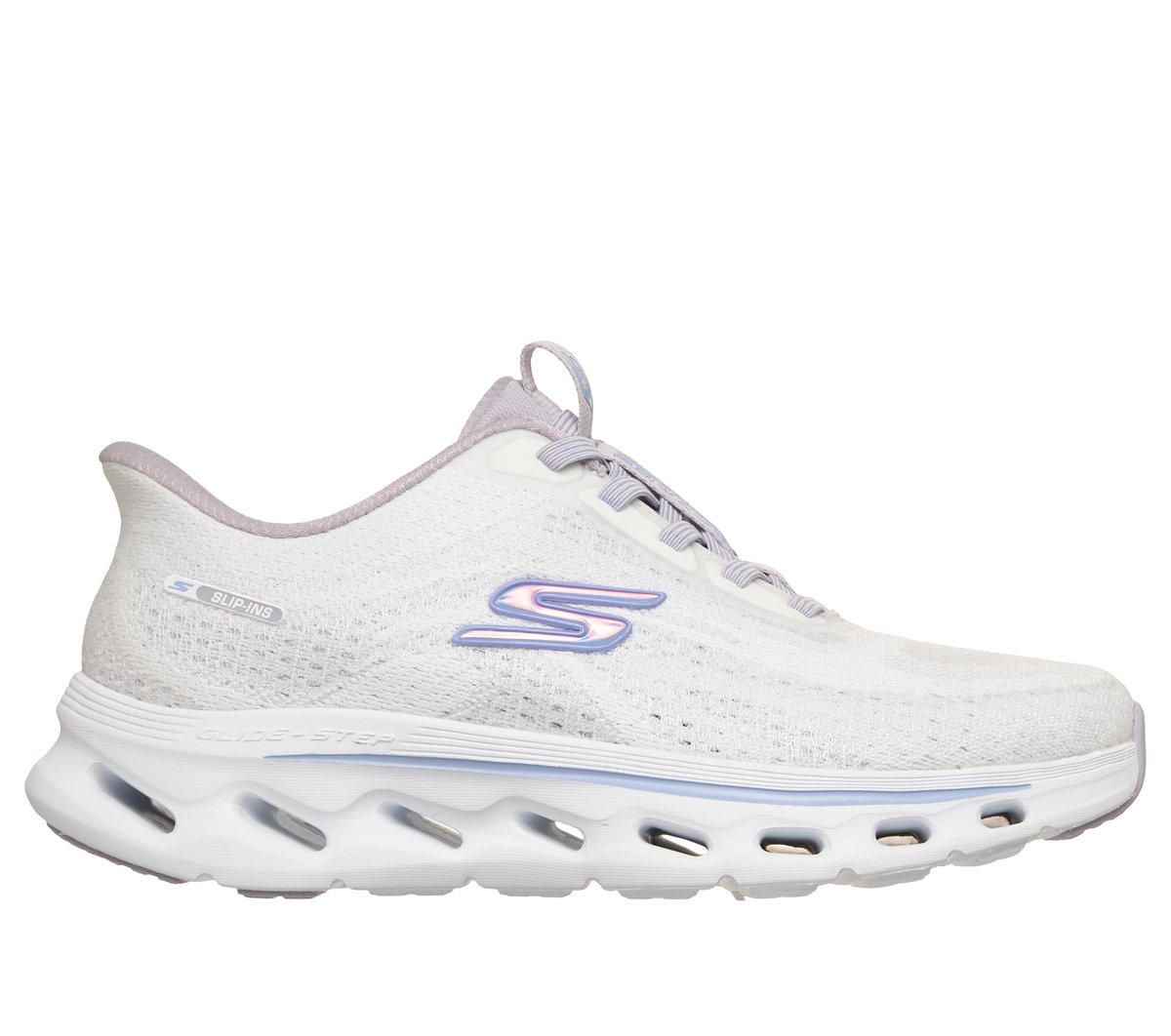 Skechers Slip-ins: GO WALK Glide-Step 2.0 - Maria en Blanco/Lavanda, talla 35, Vegan