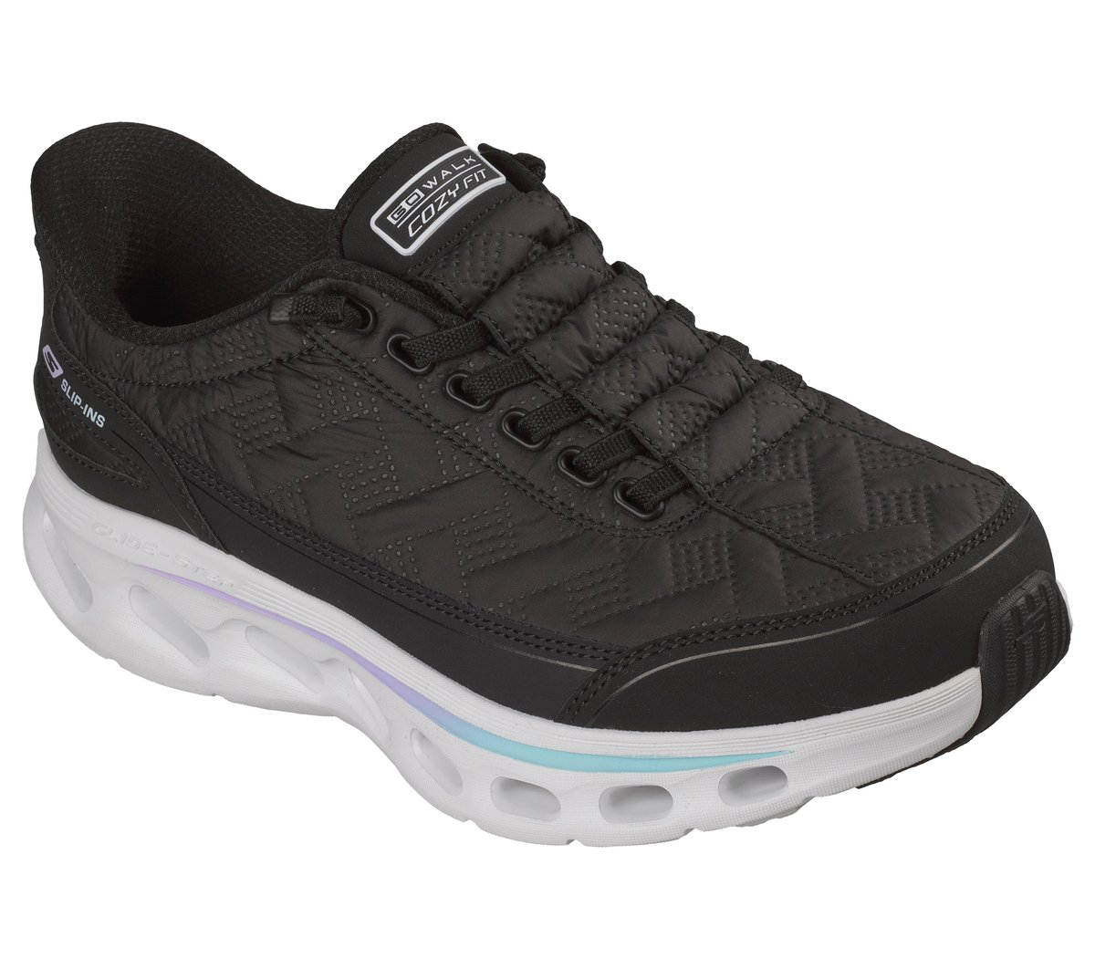 Skechers Slip-ins: GO WALK Glide-Step 2.0 - Cozy Fit Walker Moyen Width en Noir, Lavable en machine
