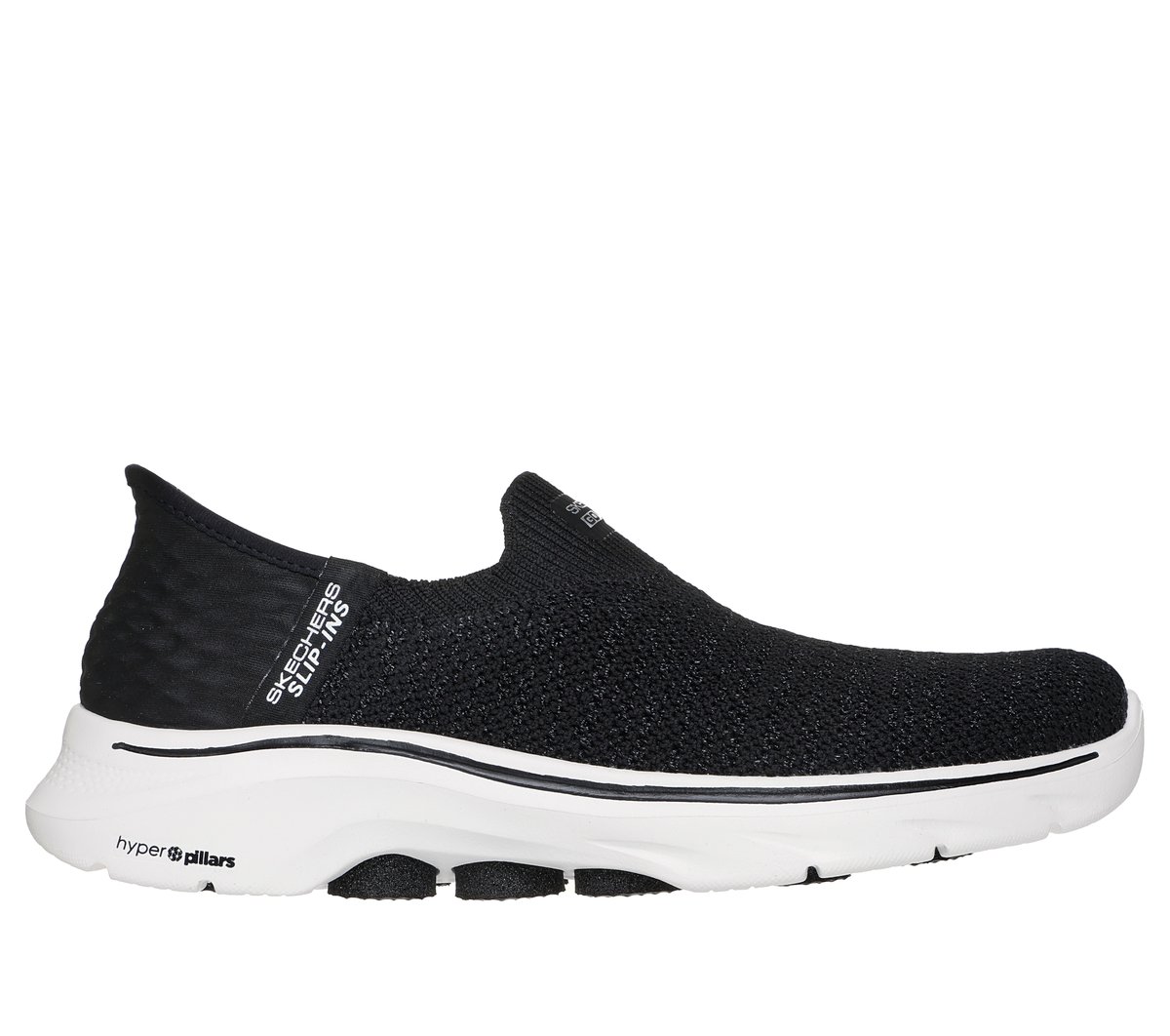 Skechers Skechers Women's Slip-ins: GO WALK 7 - Springtime Slip-On Shoes in Black/White, Size 6 | Textile/Synthetic, Vegan, Machine Washable