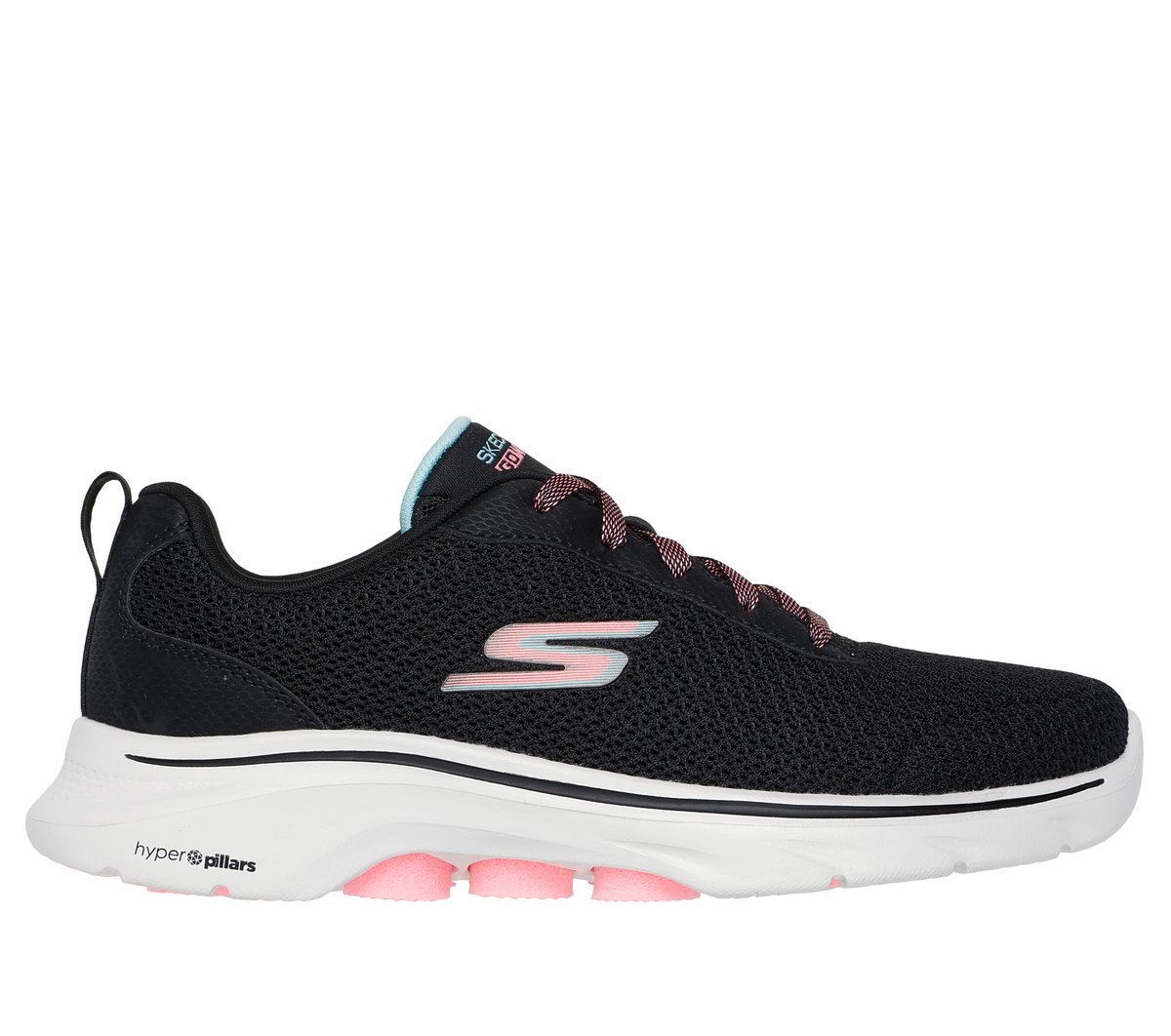 Skechers GO WALK 7 - Kaylor en Negro/Rosa, talla 36, Vegan