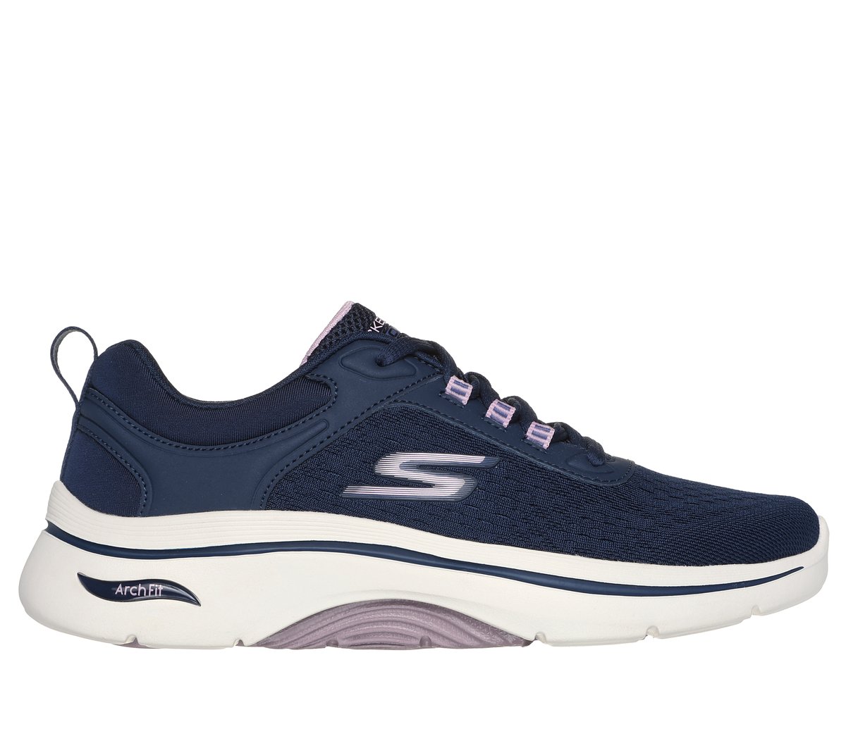 Skechers GO WALK Arch Fit 2.0 - Balin en Navy/Lavanda, talla 36.5, Vegan