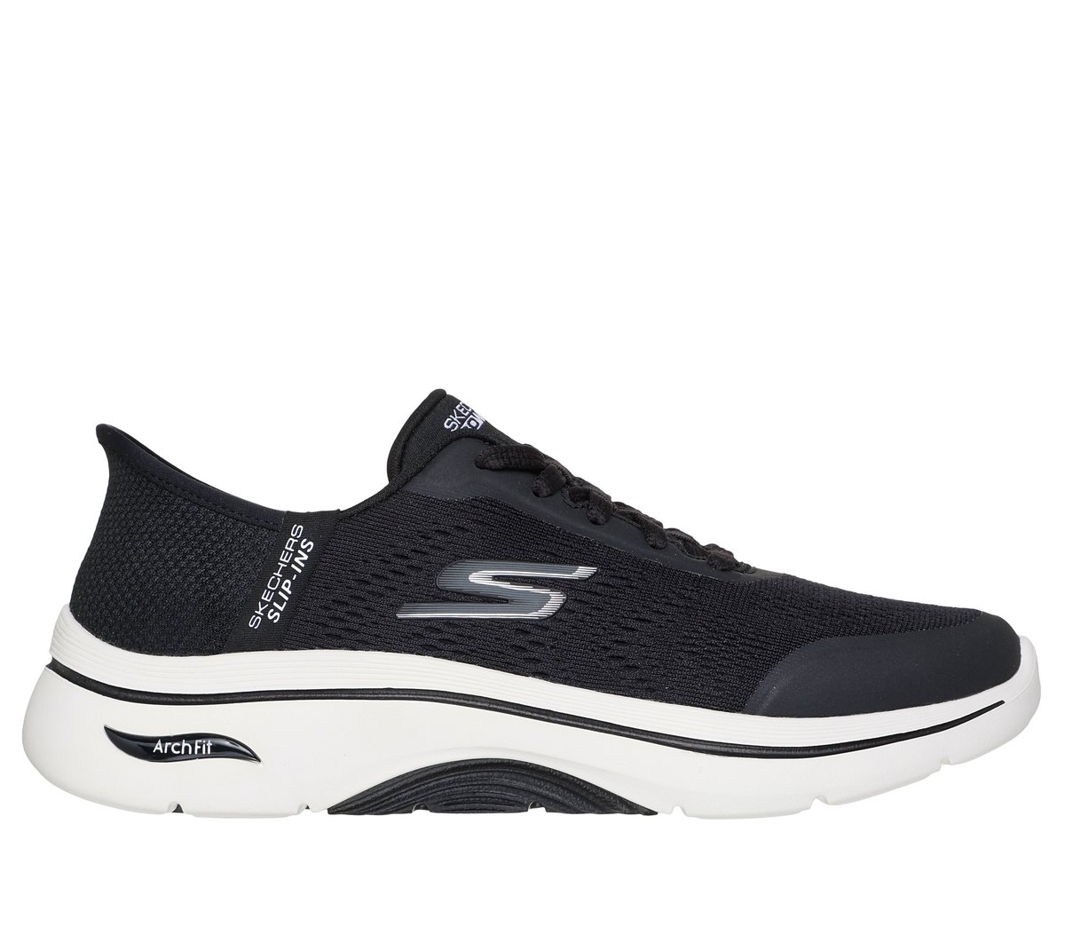 Skechers Slip-ins: GO WALK Arch Fit 2.0 en Negro/Blanca, talla 39.5, Vegan
