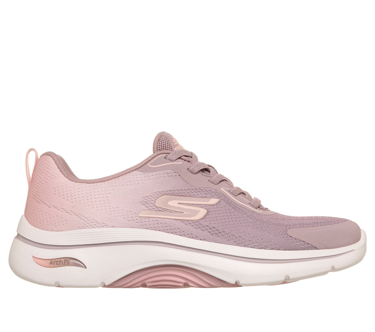 Skechers Skechers Women's GO WALK Arch Fit 2.0 - Cassy Sneaker in Mauve, Size 4 | Textile/Synthetic, Vegan, Machine Washable
