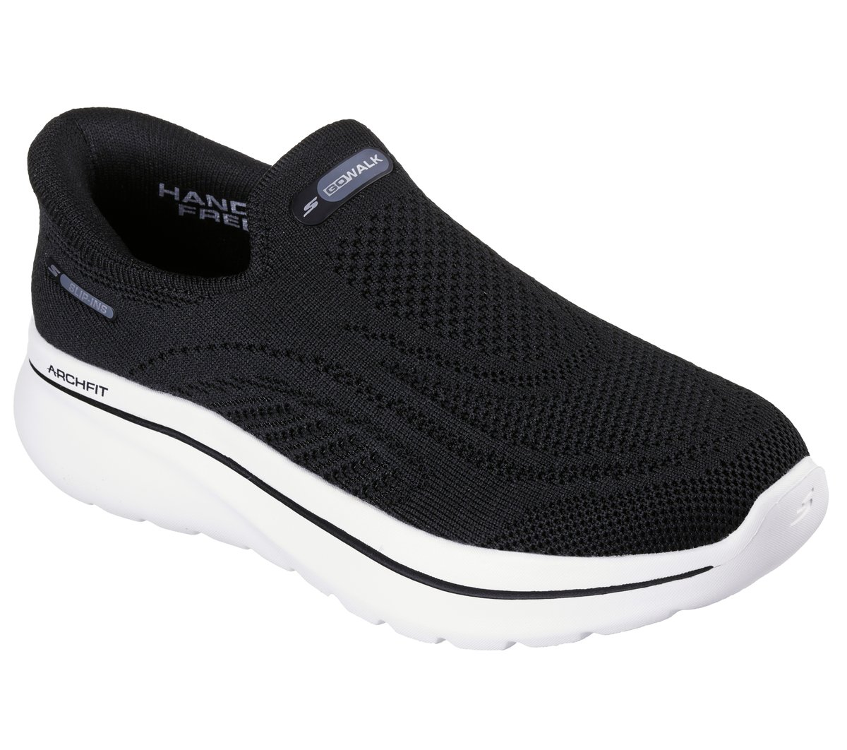 Skechers Slip-ins Relaxed Fit: GO WALK Arch Fit N-Joy - Arianne Chaussures Moyen Width en Noir, Vegan, Lavable en machine