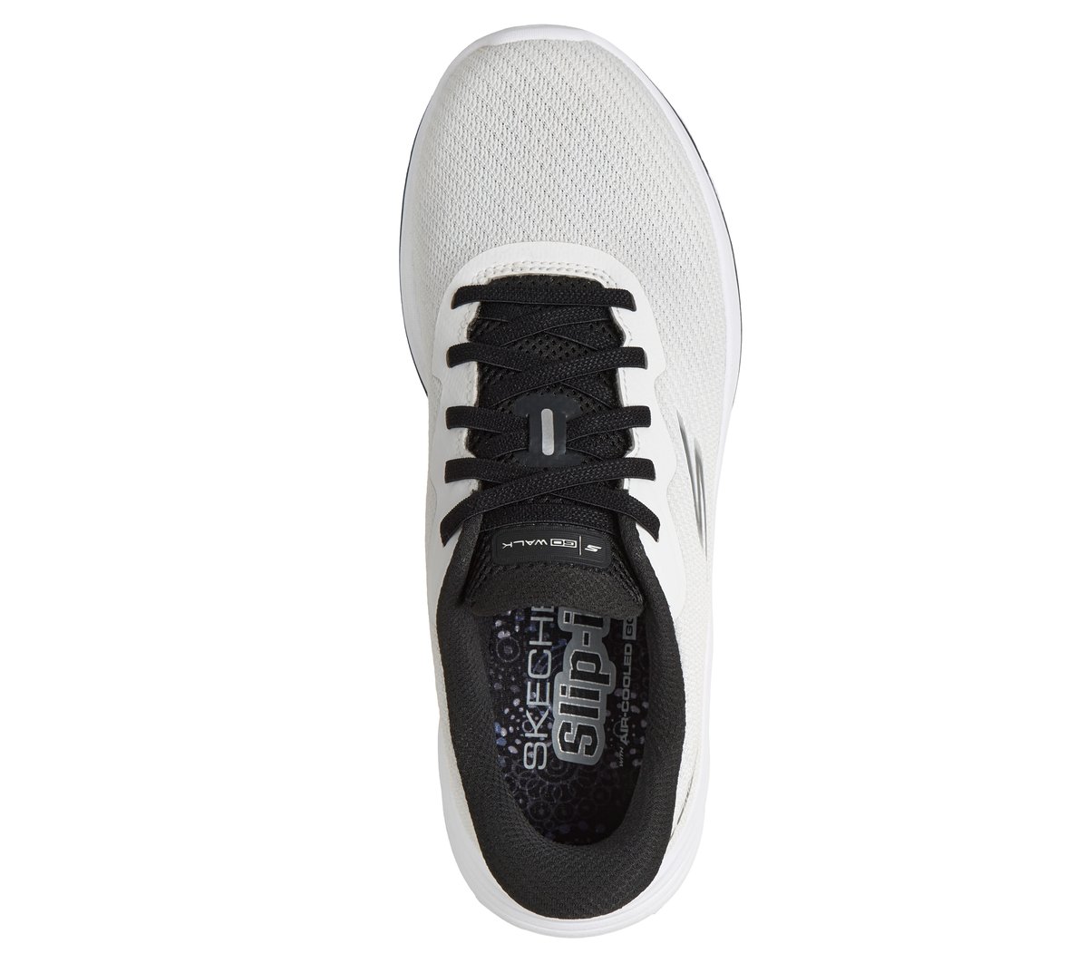Skechers Slip-ins: GO WALK 8 - Nadia Chaussures Moyen Width en Blanc/Noir, Vegan, Lavable en machine