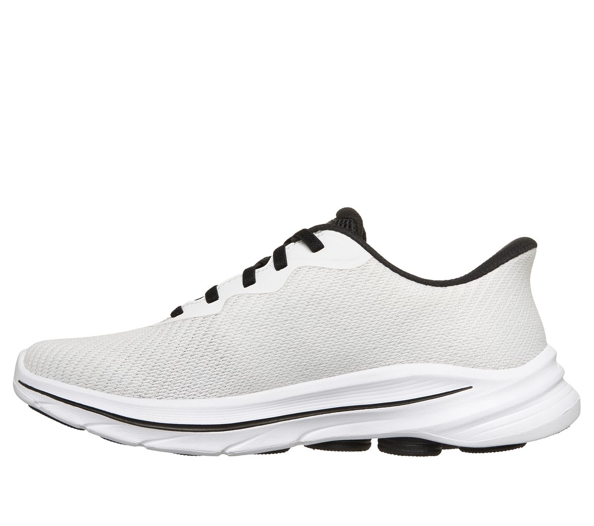 Skechers Slip-ins: GO WALK 8 - Nadia Chaussures Moyen Width en Blanc/Noir, Vegan, Lavable en machine