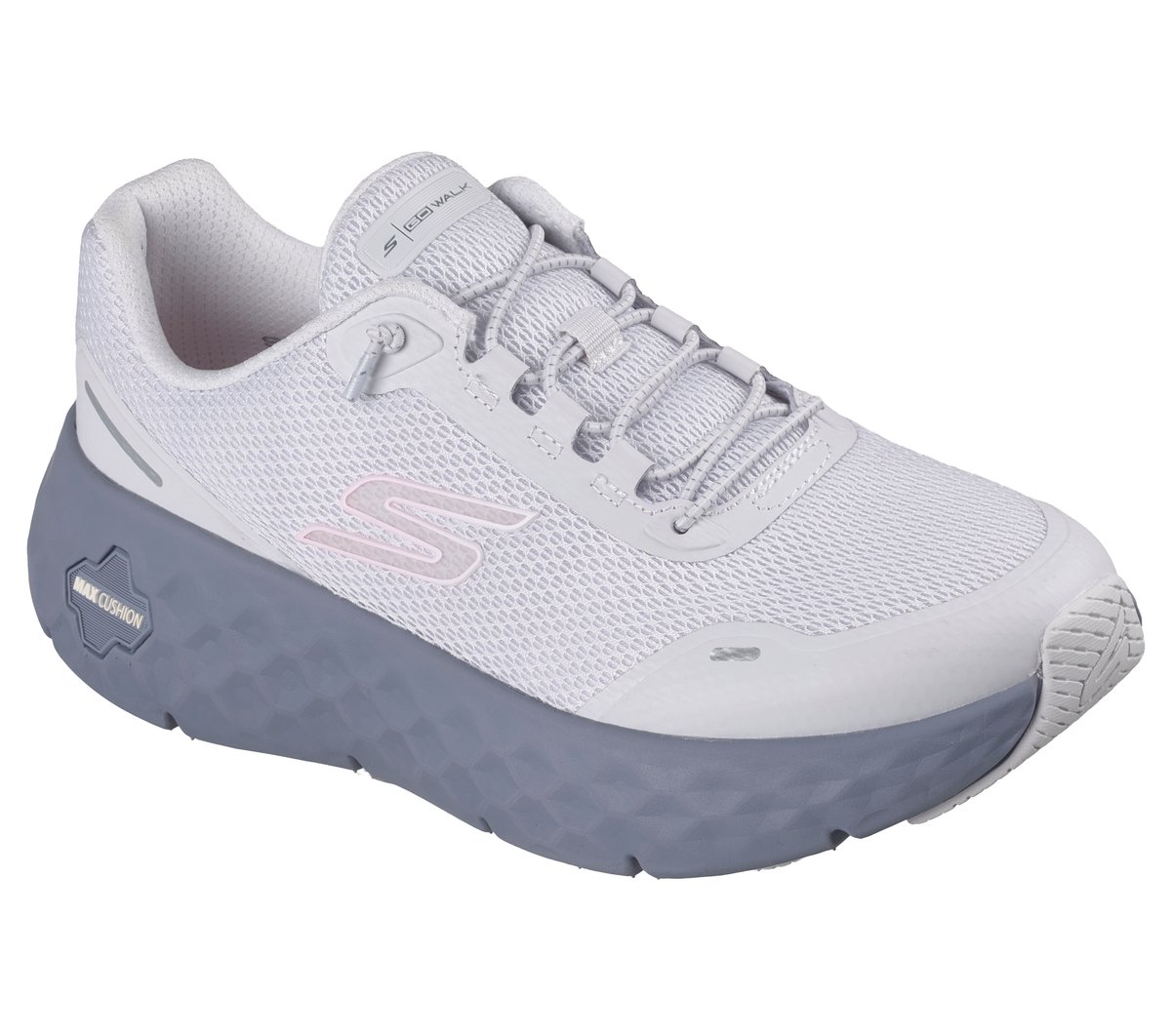 Skechers GO WALK Max Cushioning Flex Moyen Width en Gris Clair, Vegan, Lavable en machine