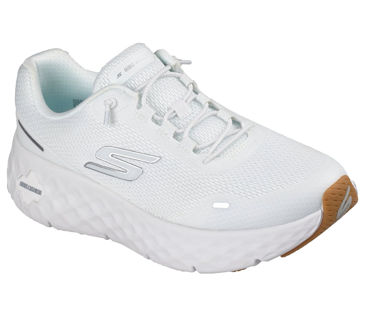 Skechers GO WALK Max Cushioning Flex Moyen Width en Blanc/Argent, Vegan, Lavable en machine