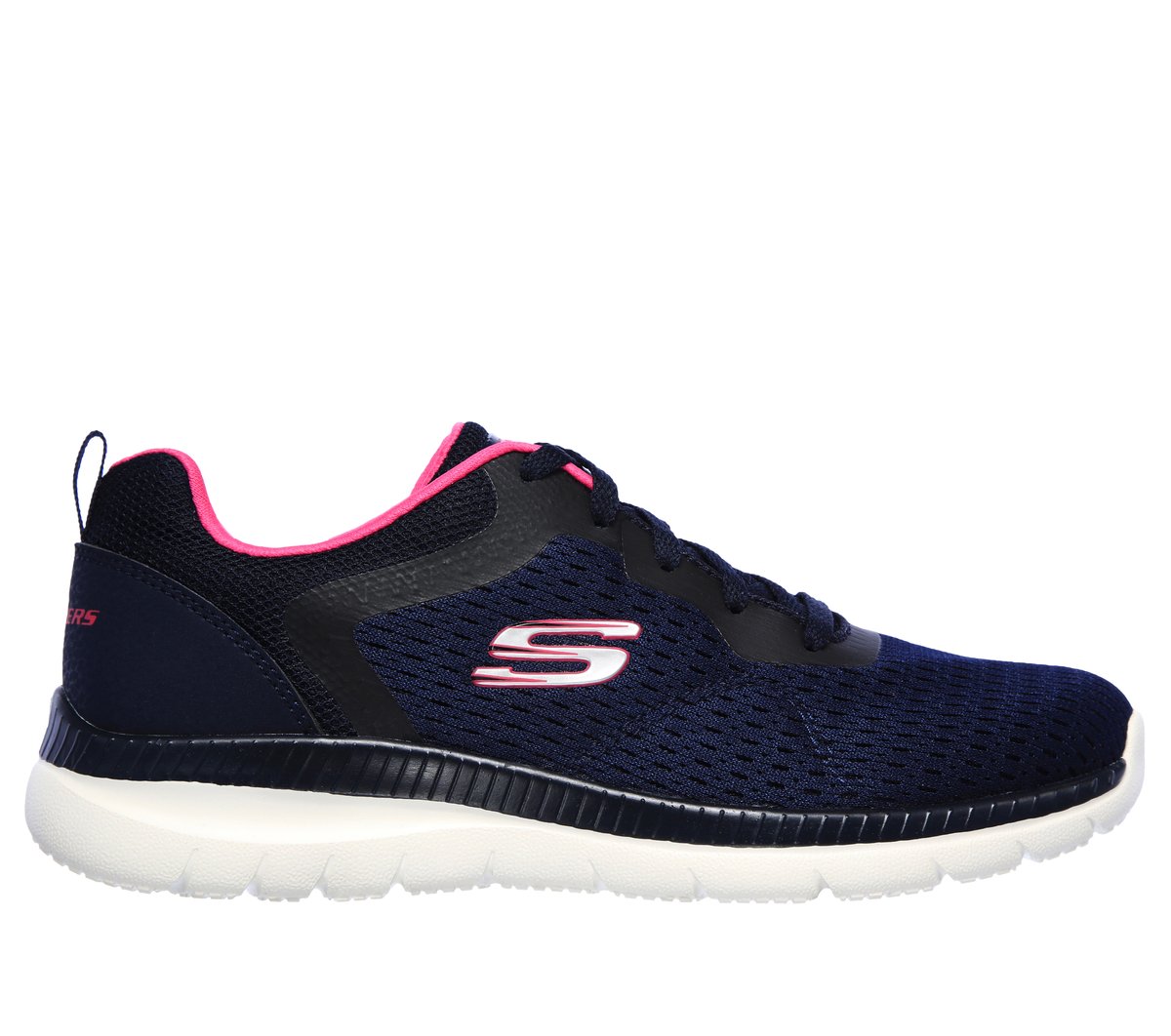 Skechers Bountiful - Quick Path en Navy/Rosa Caliente, talla 36, Vegan